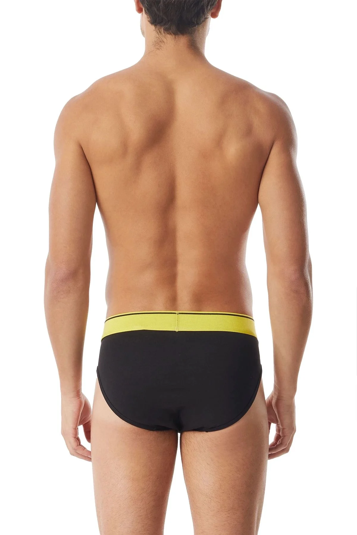 Black Three-pack of briefs with coloured waist