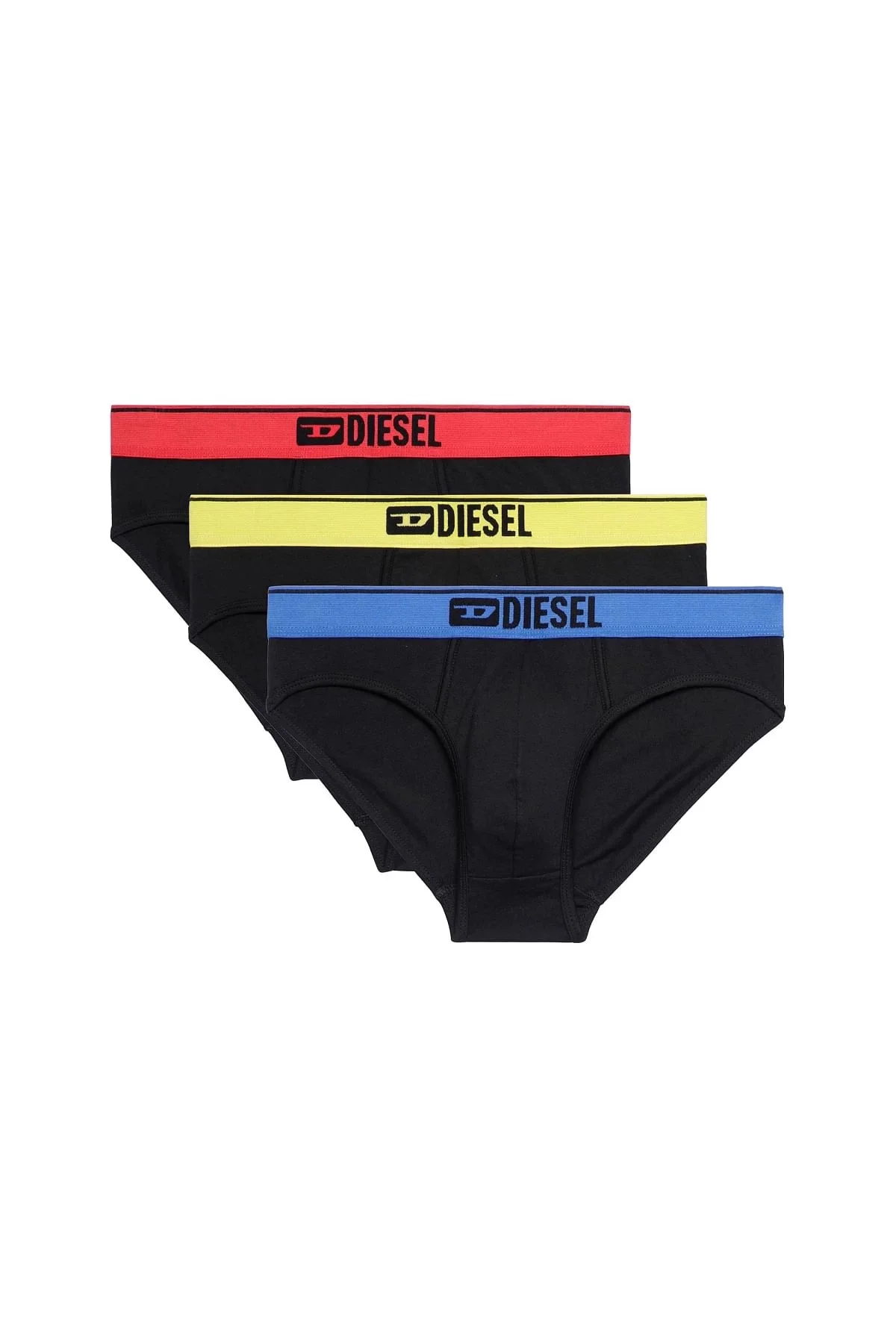 Black Three-pack of briefs with coloured waist