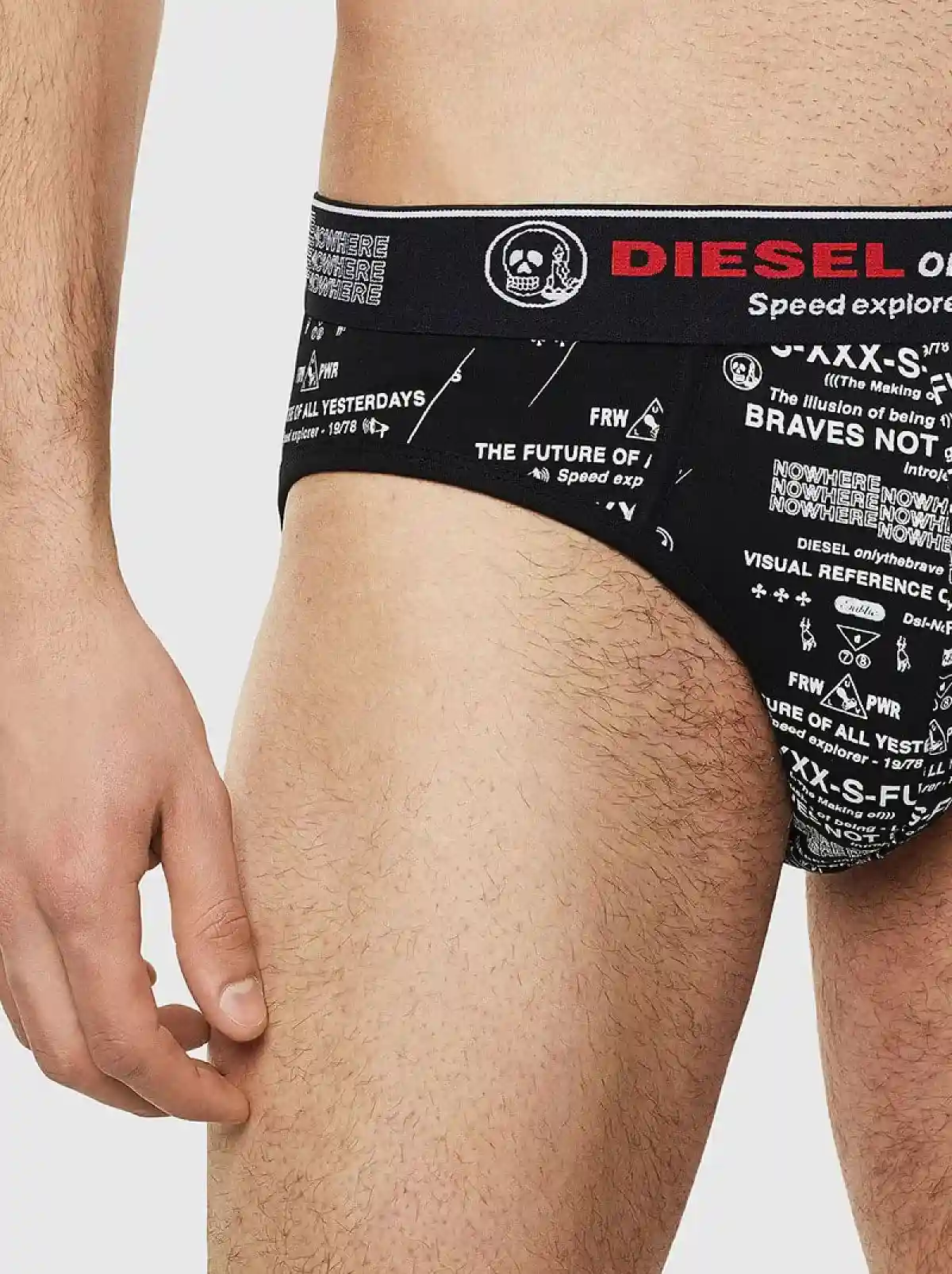 Multicolor Three-pack of briefs with text print