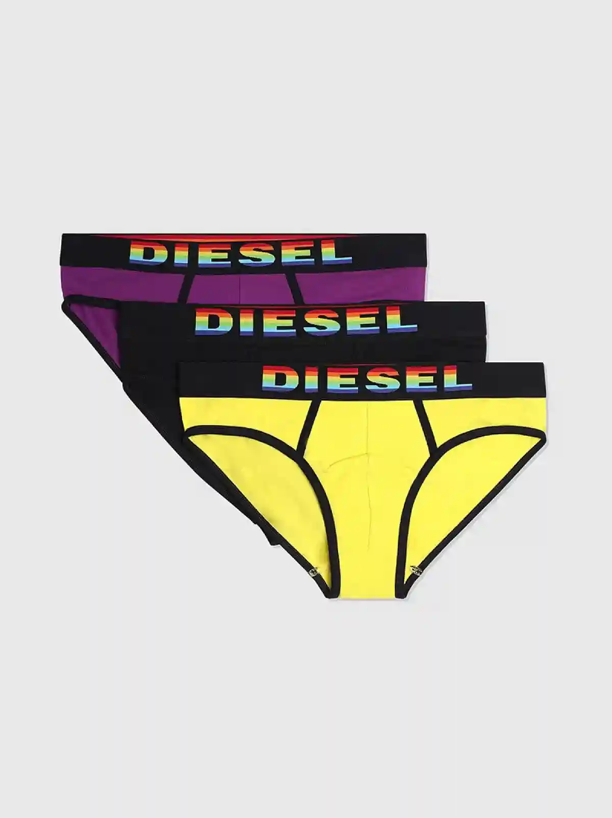 Multicolor Three-pack of briefs with rainbow logo