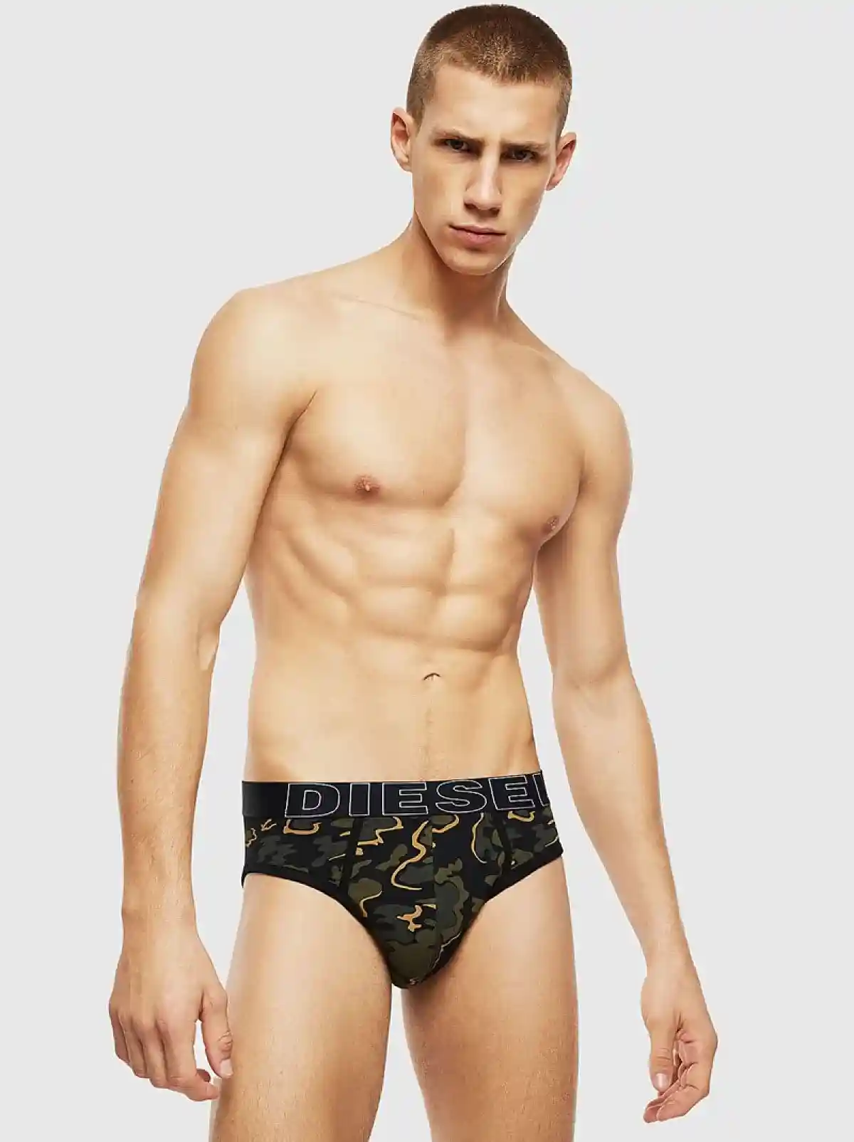 Multicolor Three-pack of briefs plain and camo