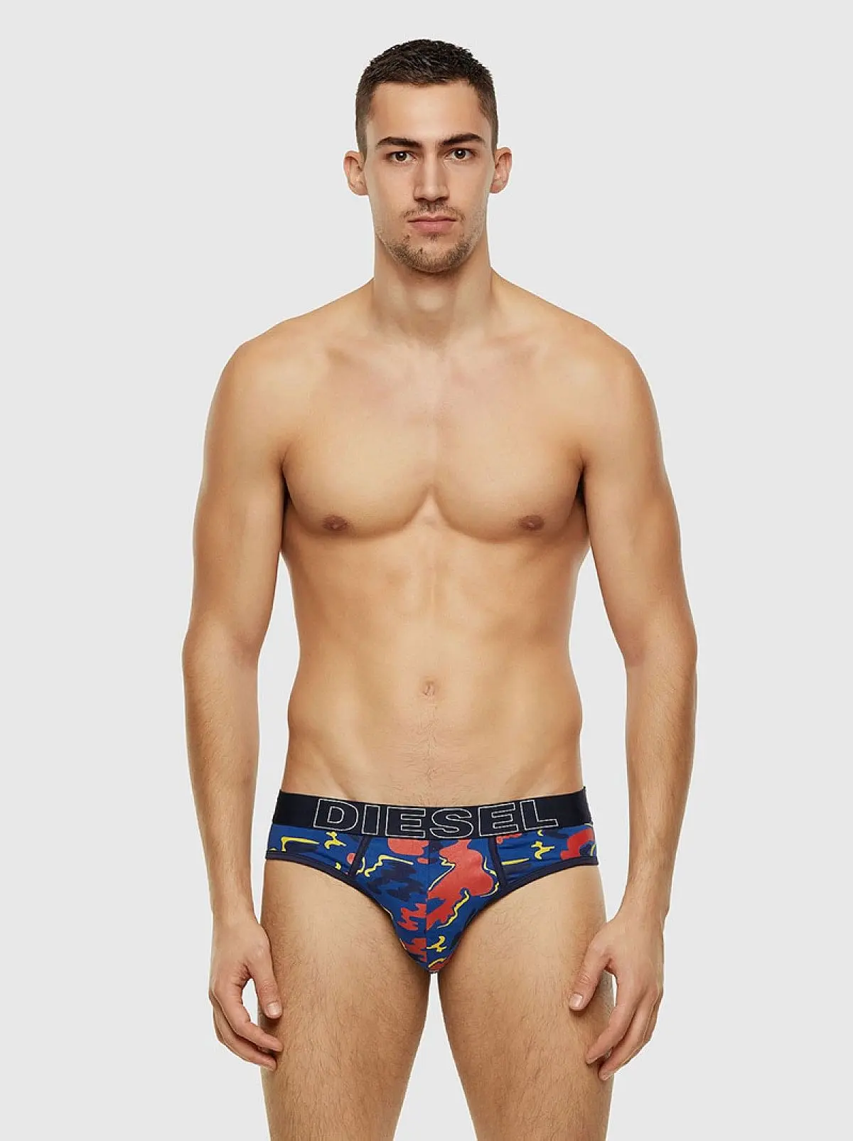 Blue Three-pack of briefs plain and camo