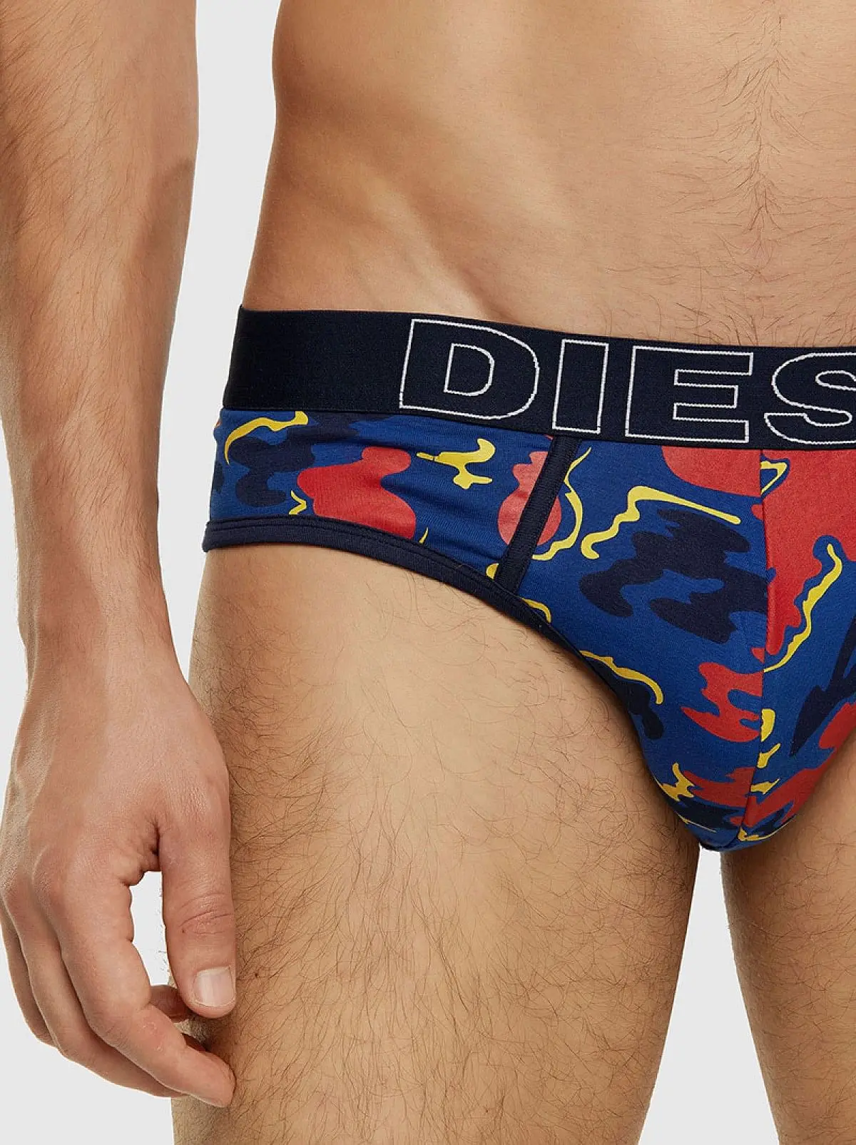 Blue Three-pack of briefs plain and camo