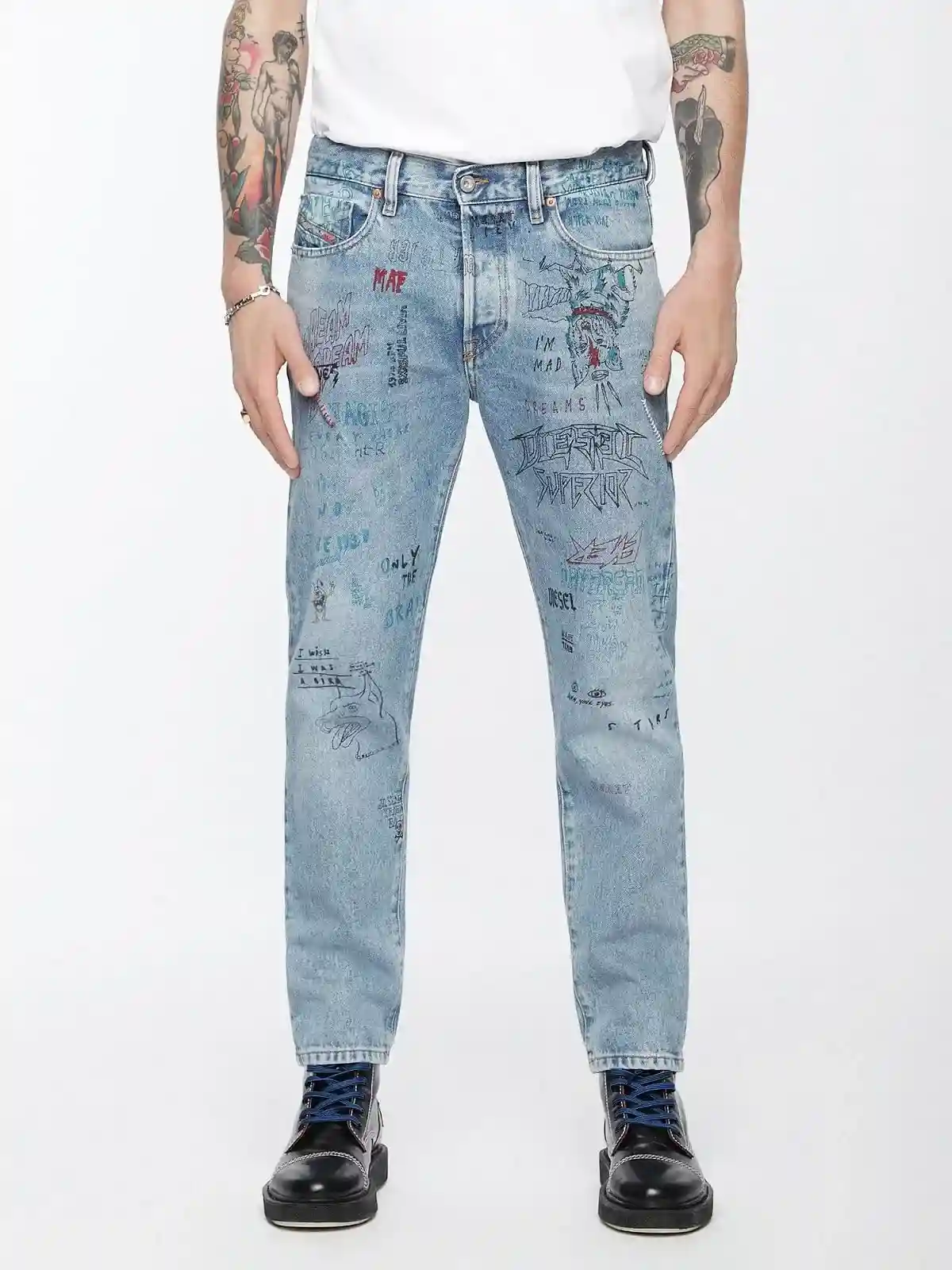 Blue Slim fit Jeans- Mharky | DIESEL India New Website