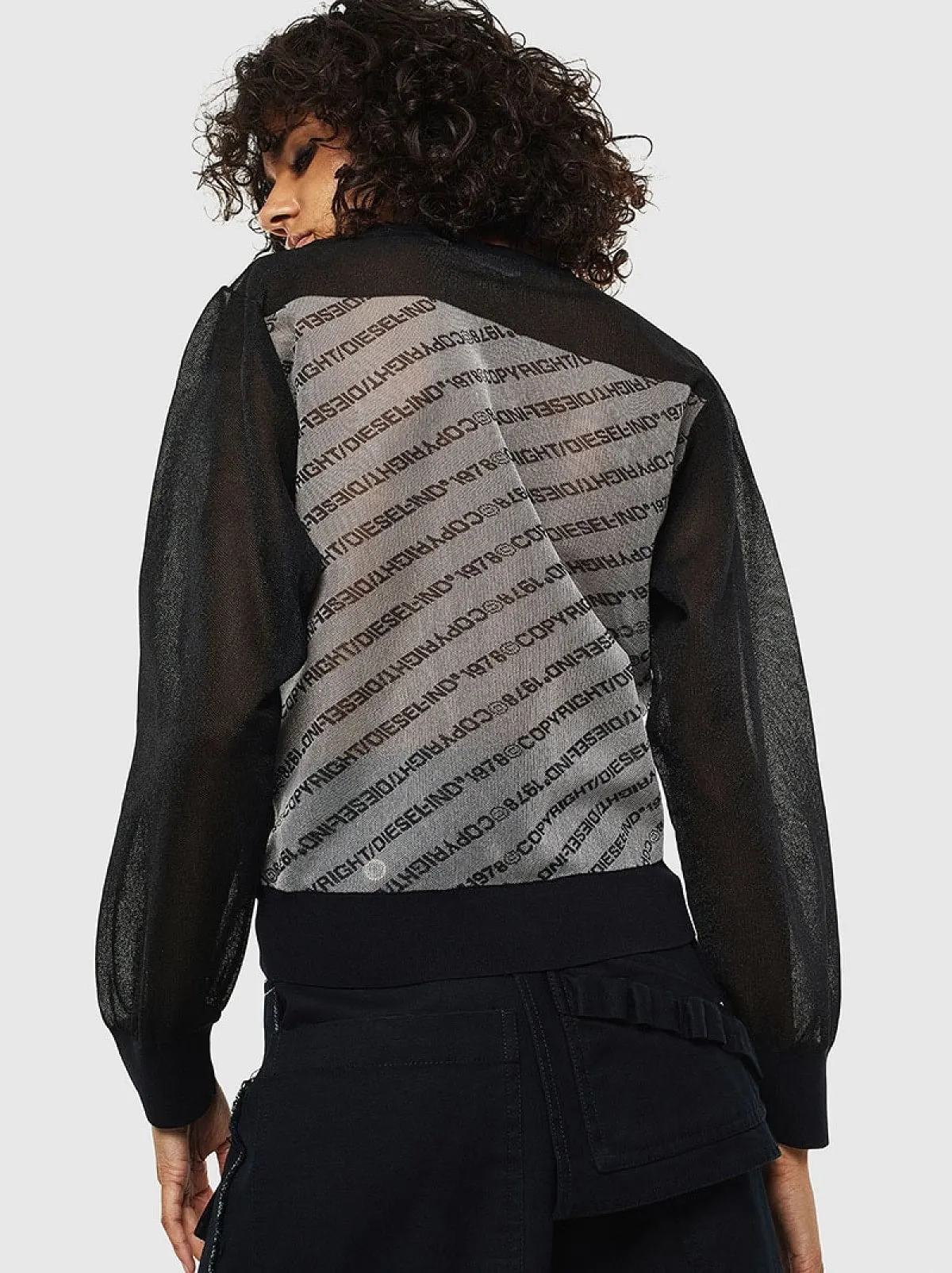Black Boxy pullover with Copyright panels