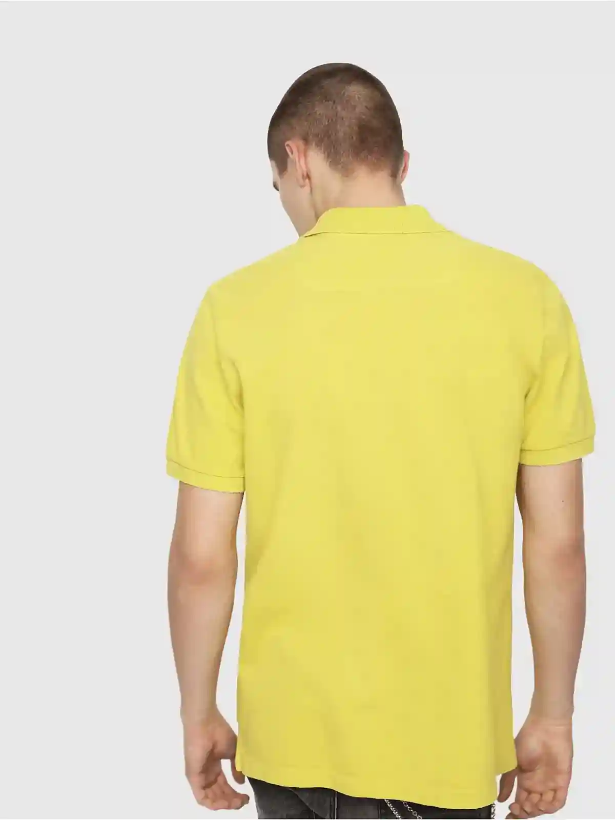 Yellow Cotton piquet polo with chest logo