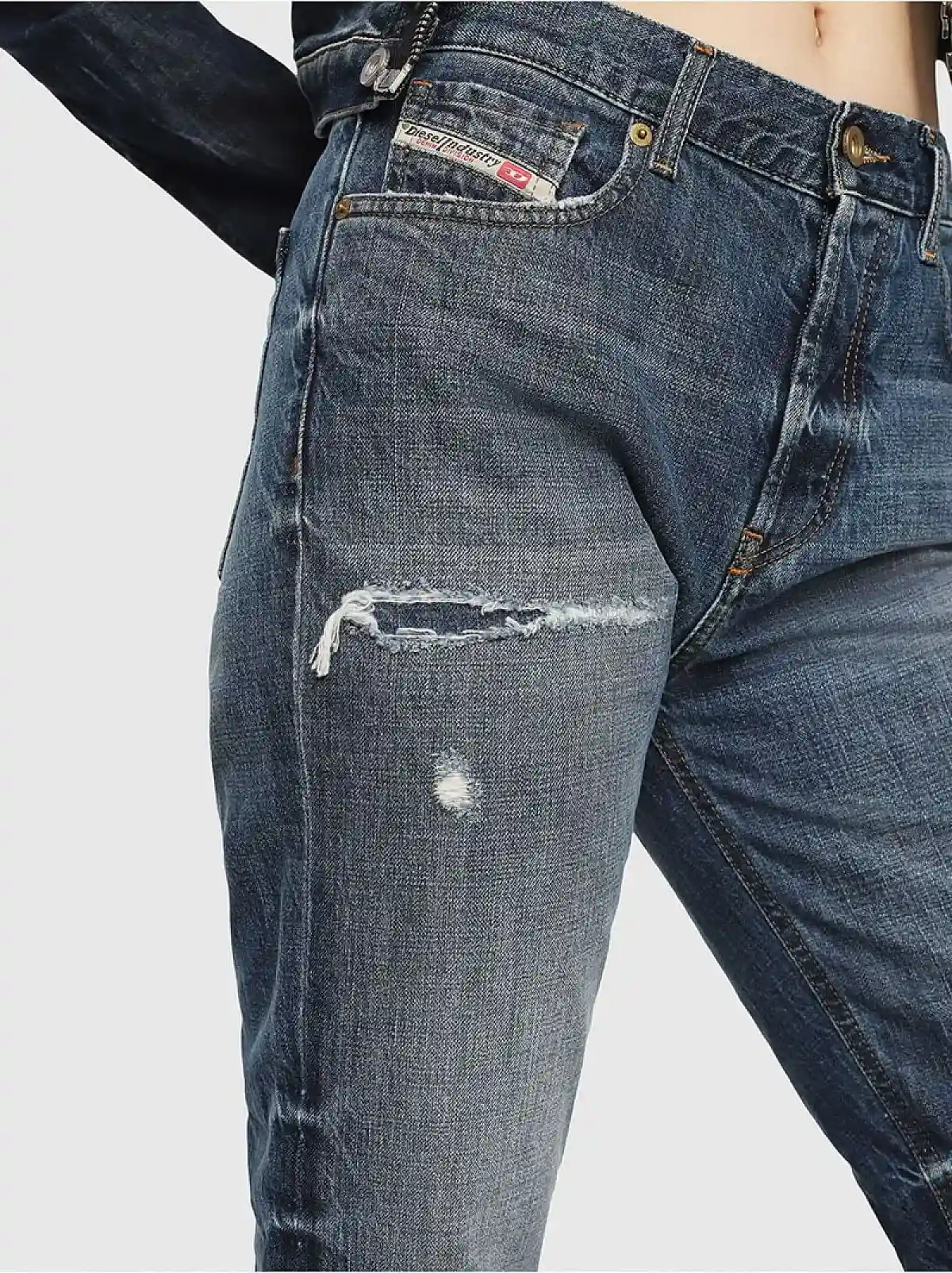 Blue Straight Fit Jeans-Alys