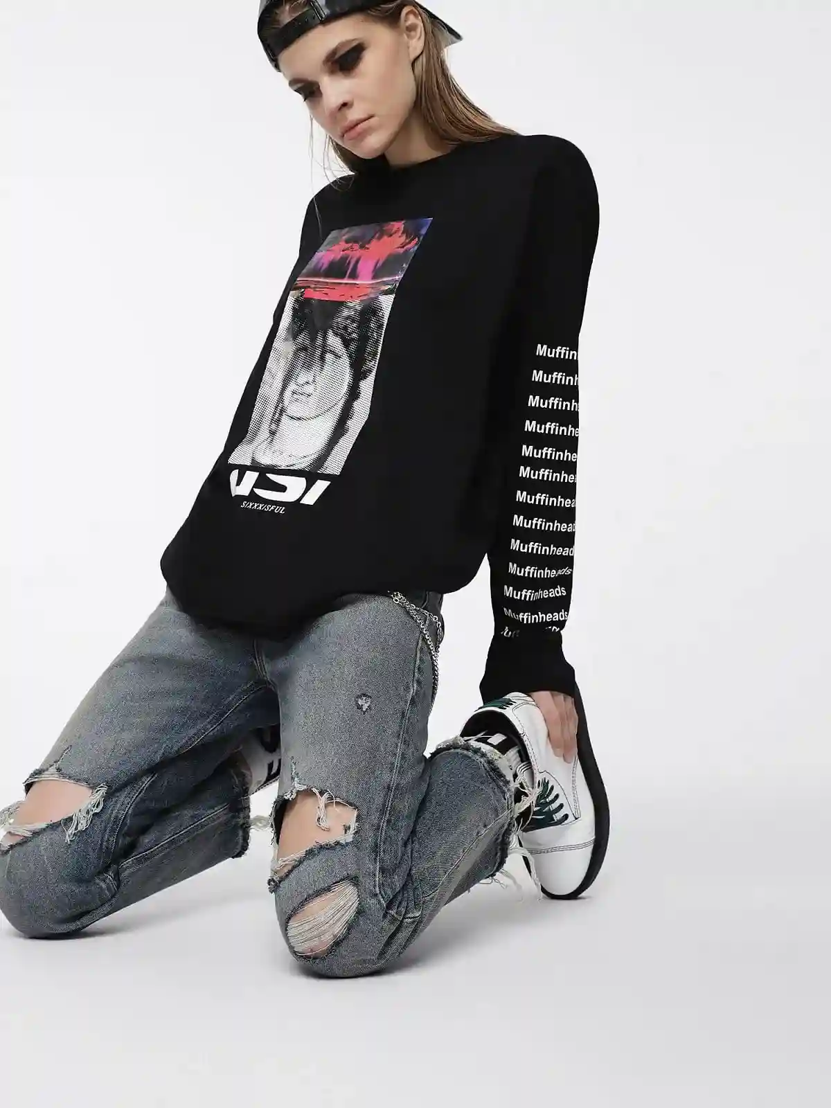 Blue Straight Fit Jeans-Alys