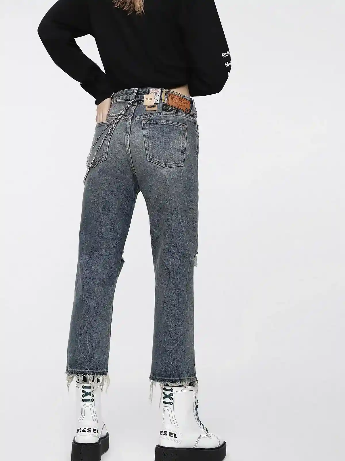 Blue Straight Fit Jeans-Alys