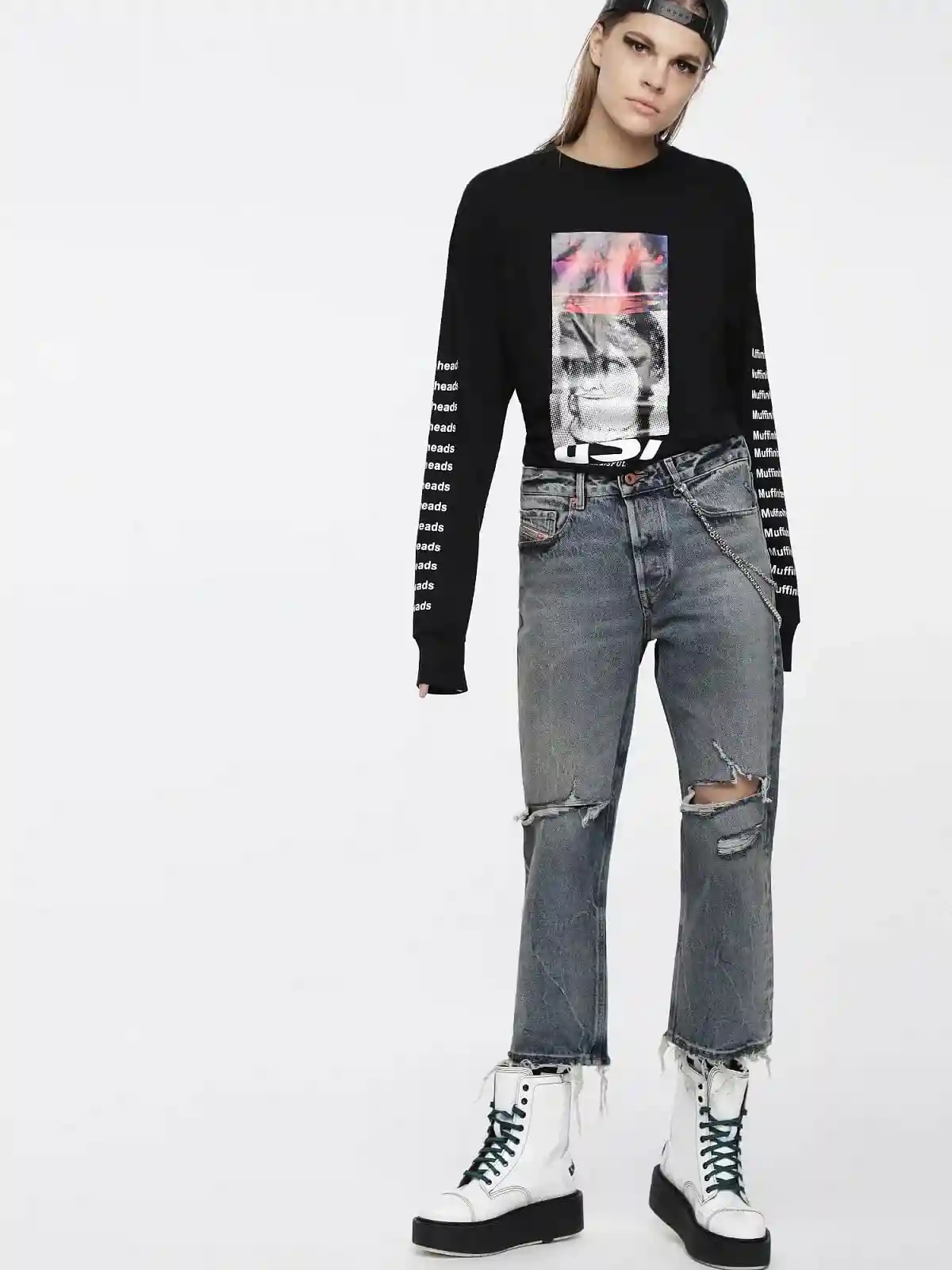 Blue Straight Fit Jeans-Alys