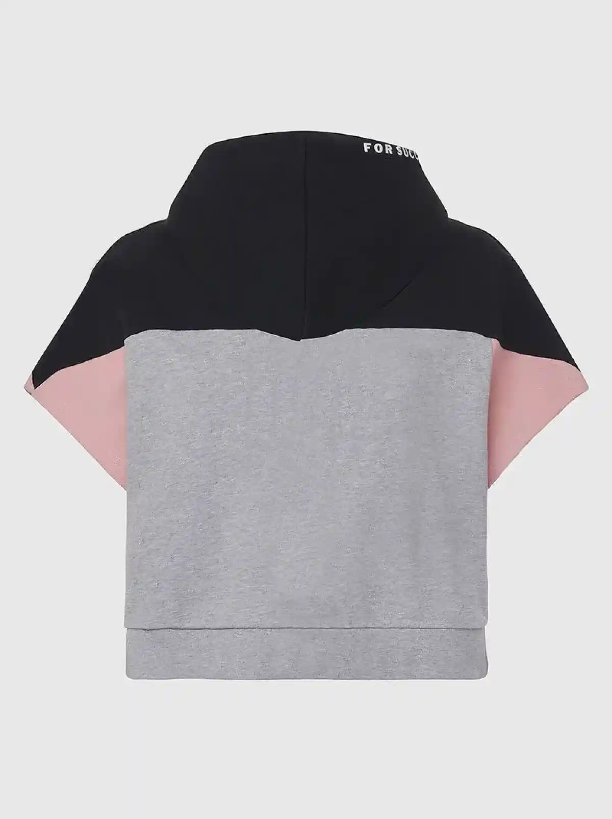 Grey Colour-block zip-up hoodie with logo