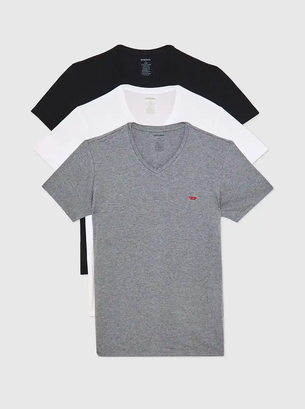 Multicolor Three pack of V-neck T-shirts with logo