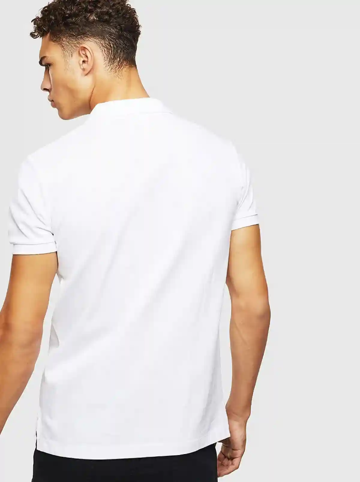White Half-zip polo shirt with logo embroidery