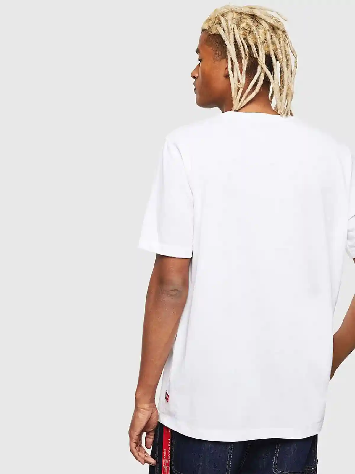 White Recycled fabric T-Shirt with doublelogo print