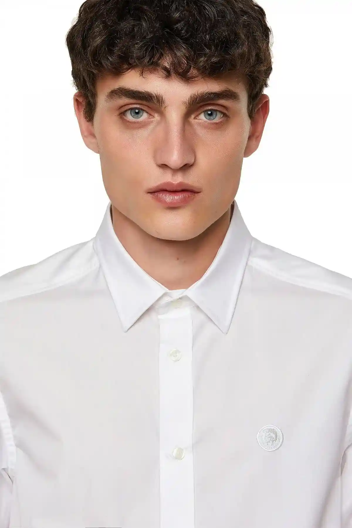 White Long-sleeve shirt in cotton poplin
