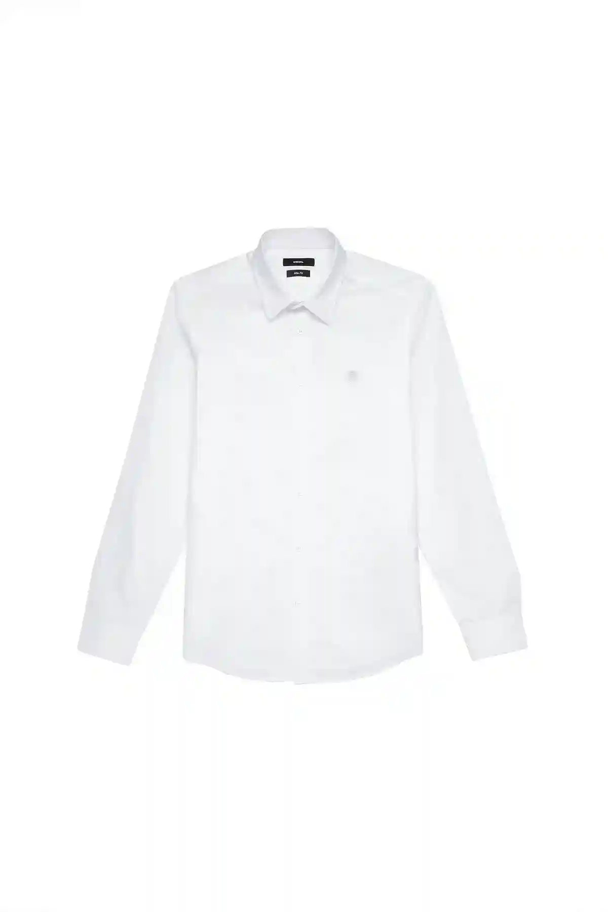 White Long-sleeve shirt in cotton poplin