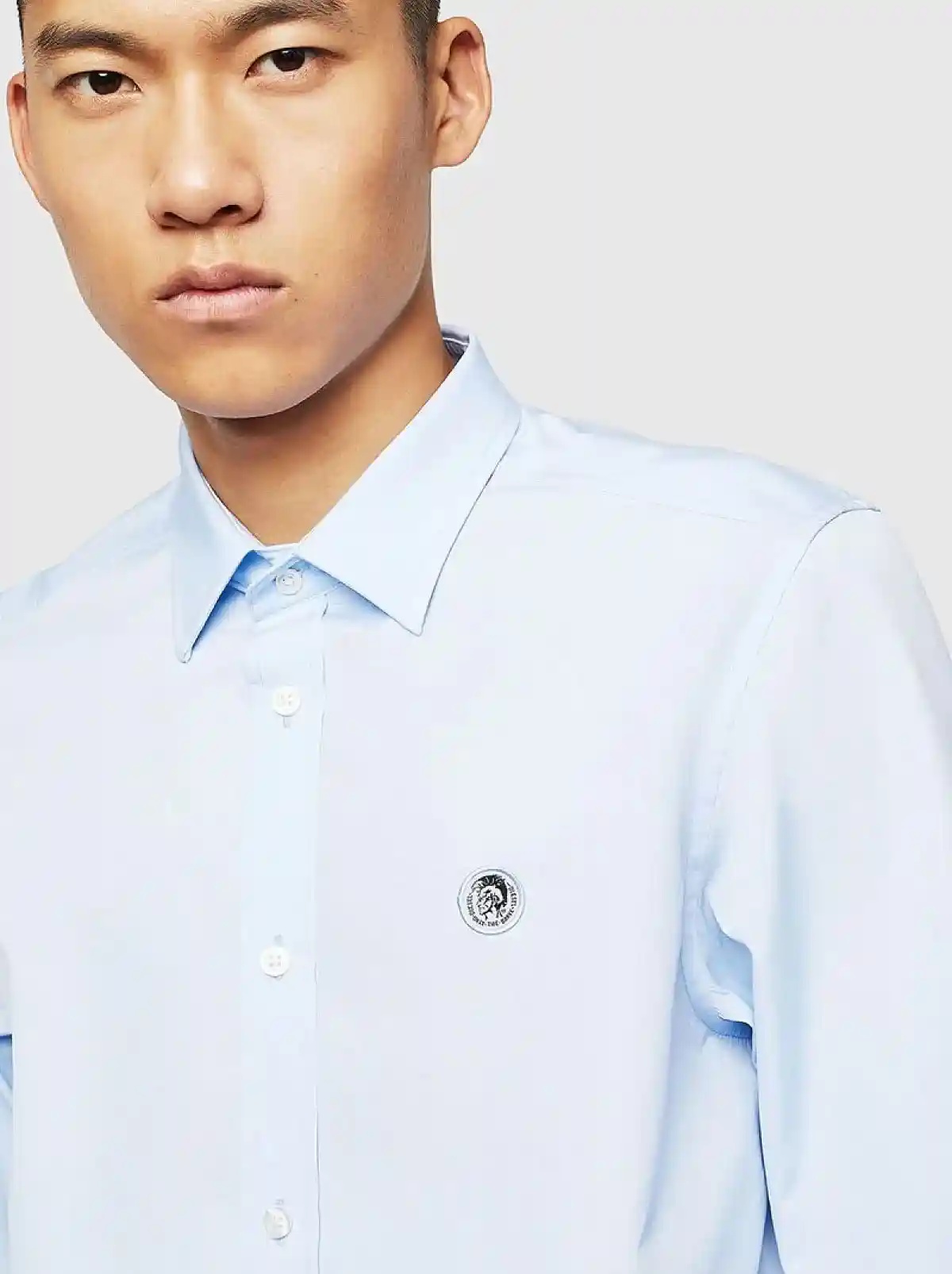 Blue Long-sleeve shirt in cotton poplin
