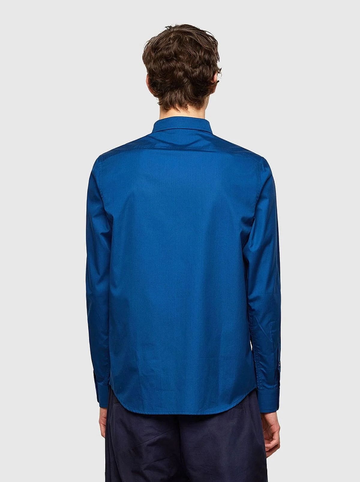 Blue Long-sleeve shirt in cotton poplin
