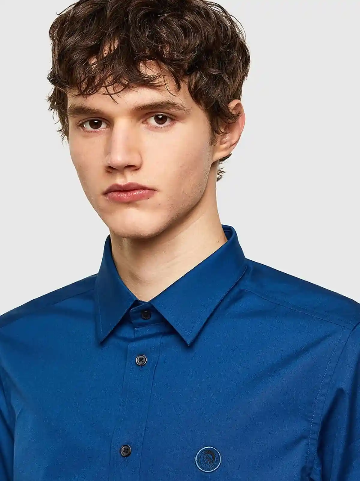 Blue Long-sleeve shirt in cotton poplin