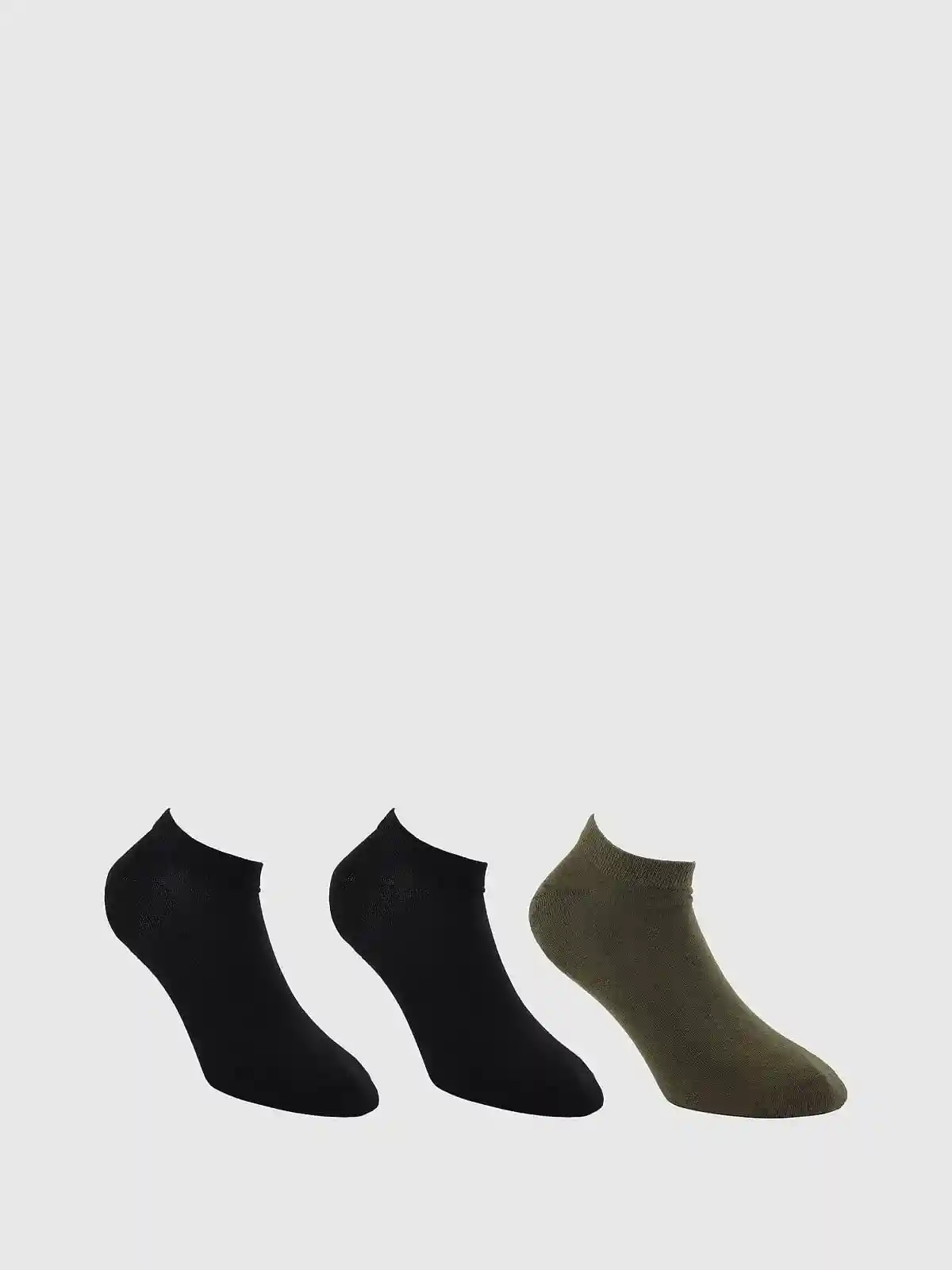 Multicolor Three-pack of D-pattern low-cut socks