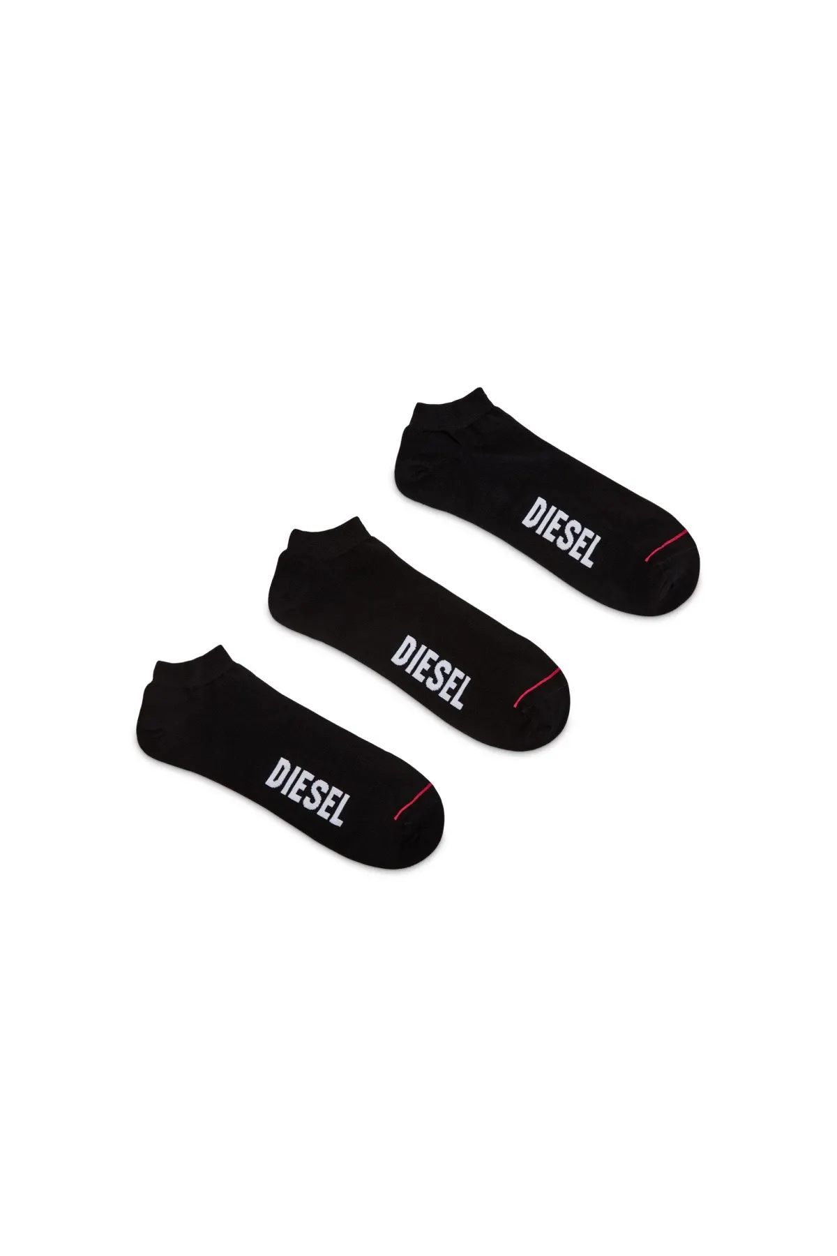 Black Three-pack logo-jacquard low-cut socks