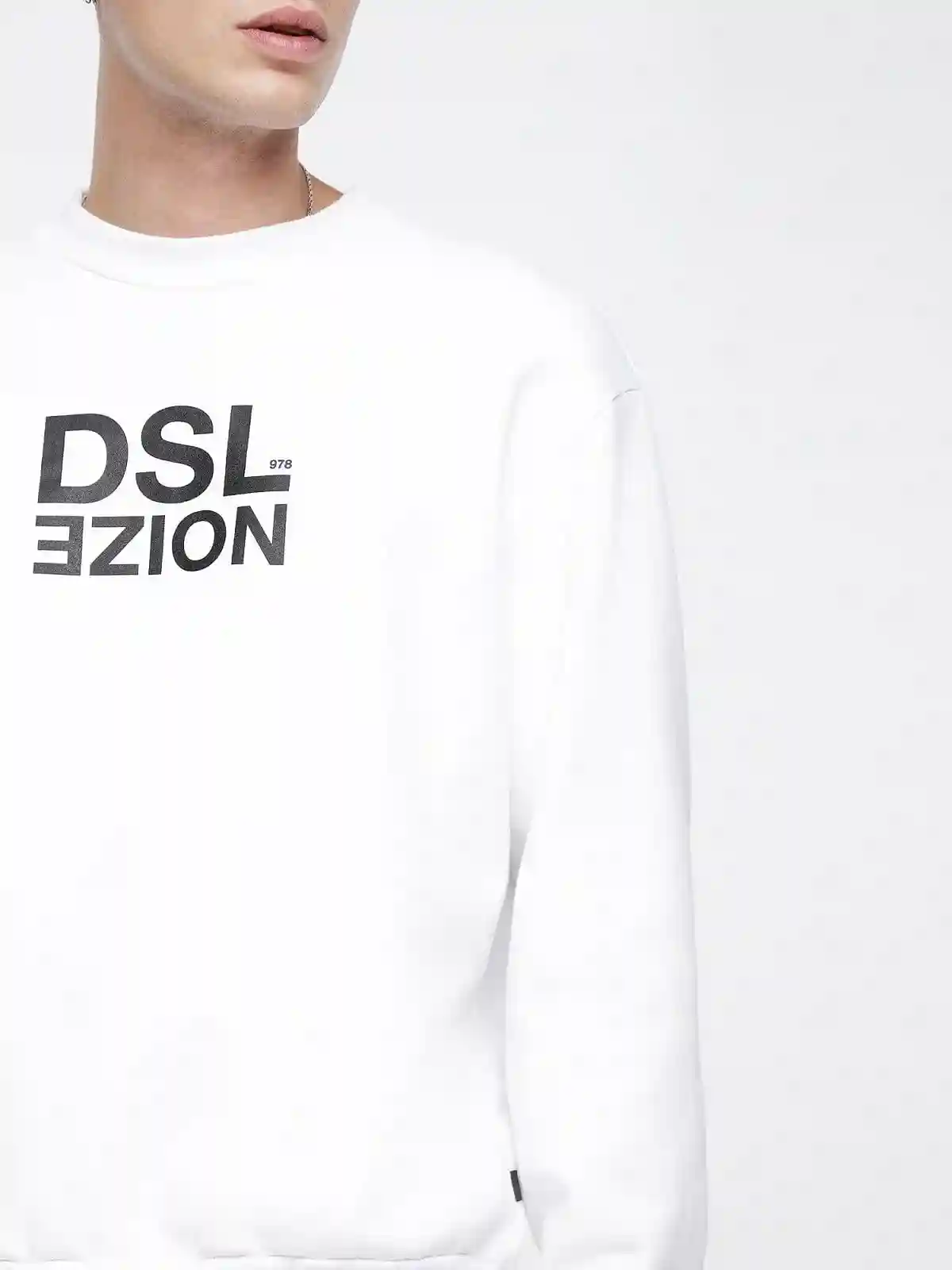 White Sweatshirt with lettering and graphic