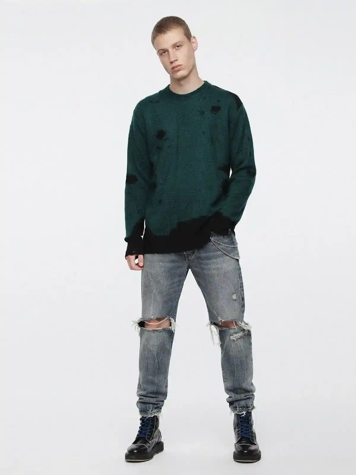Black Sweater with destroyed details