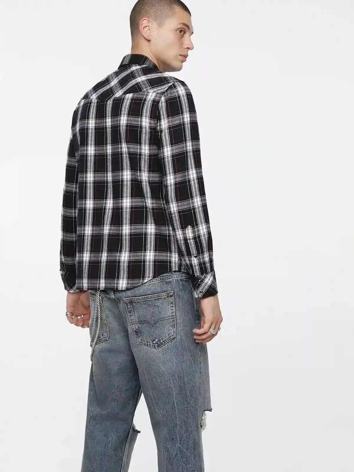 Black Checked light cotton shirt