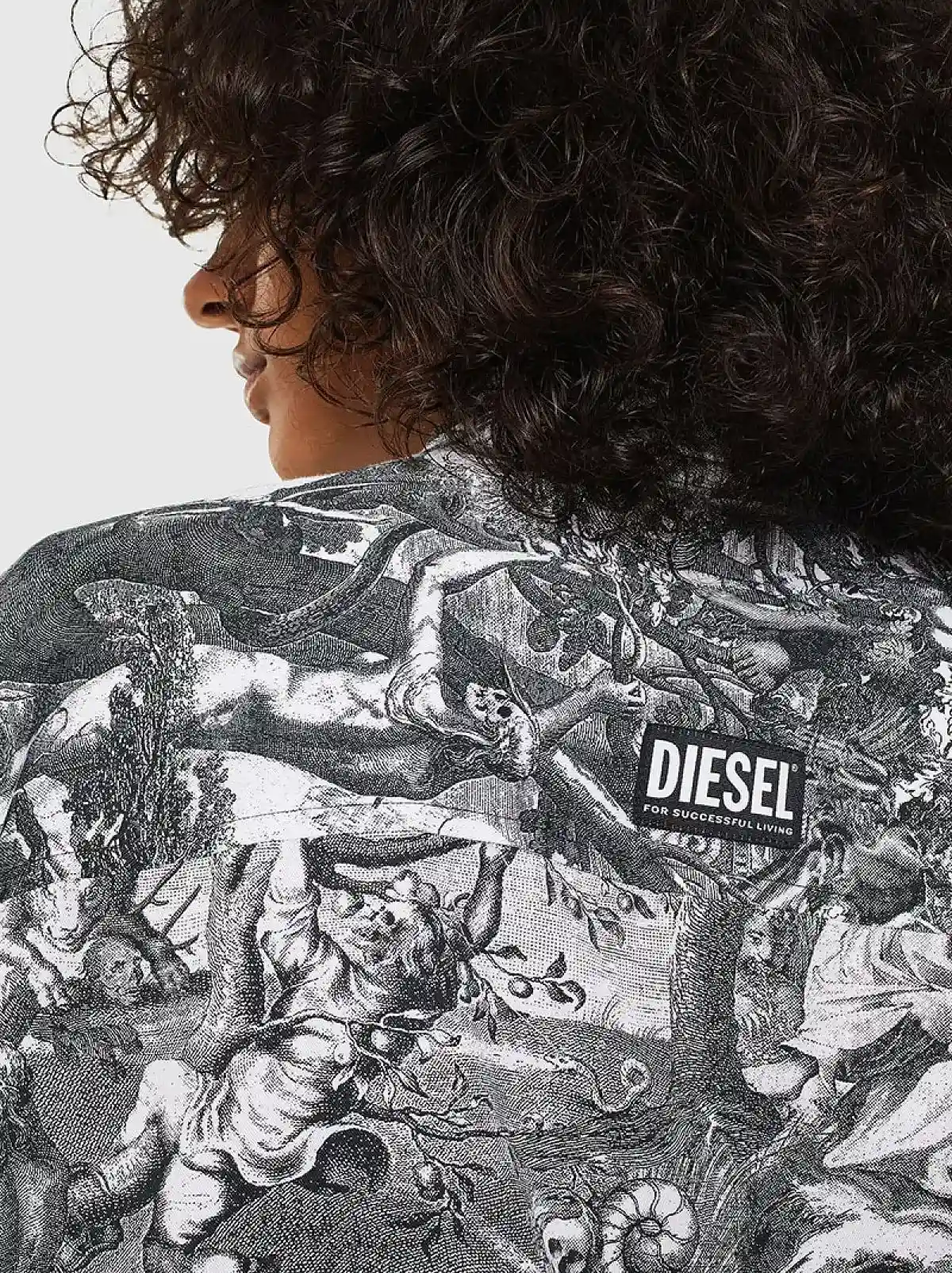 Black Lyocell shirt with Divine Comedy print
