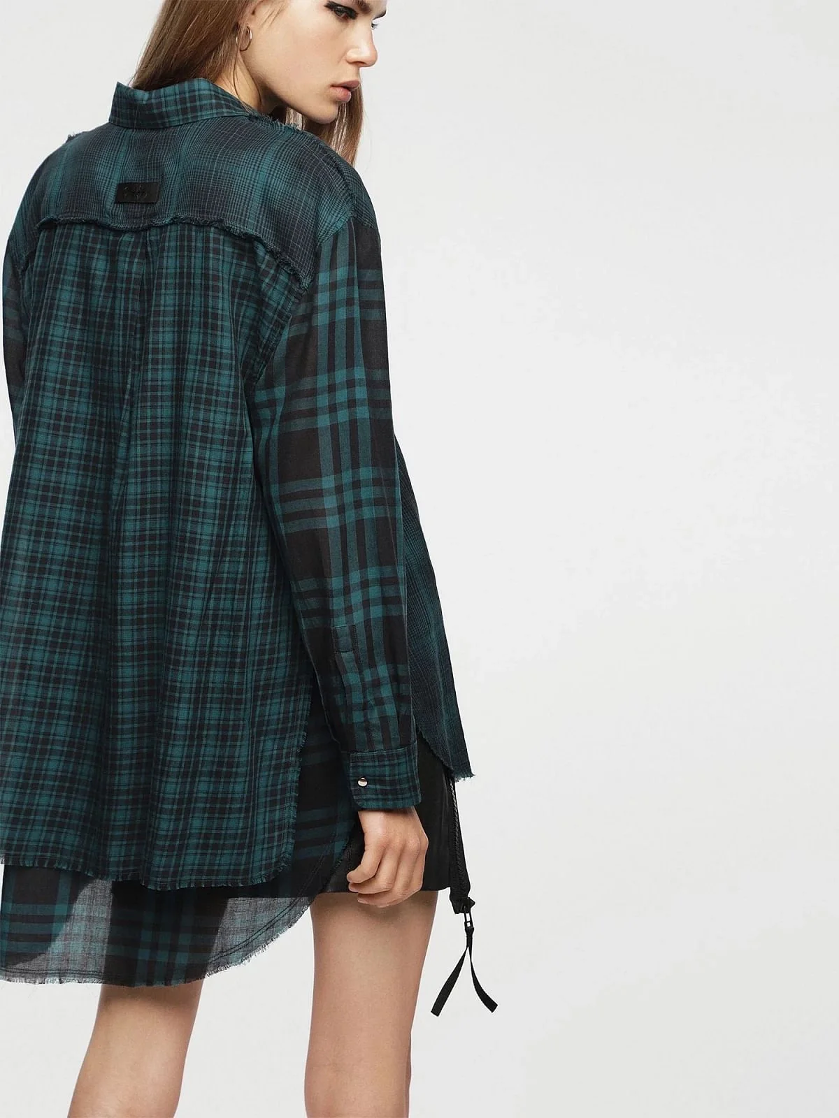 Green Cotton shirt with check pattern