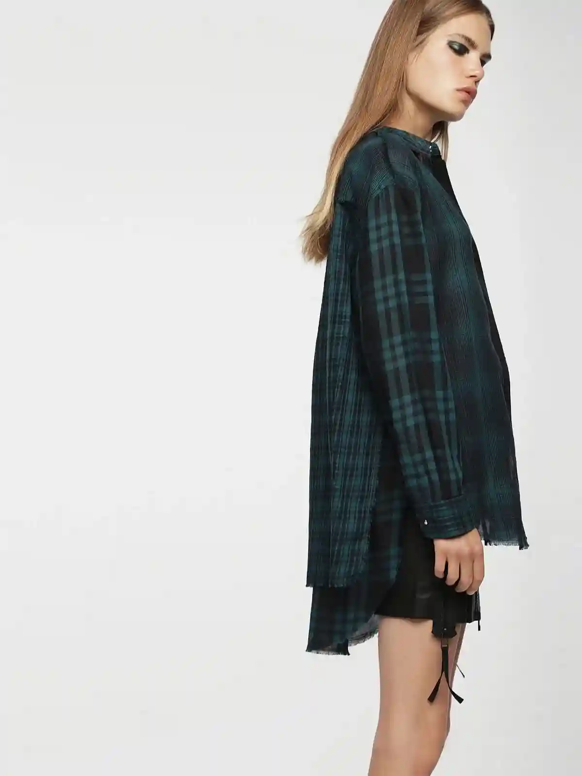 Green Cotton shirt with check pattern