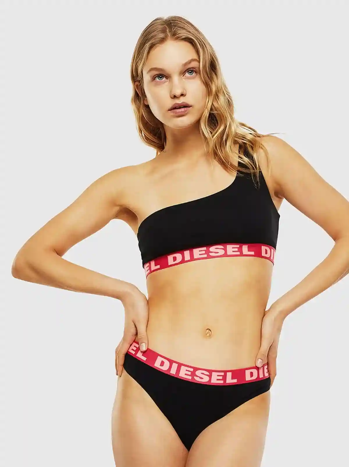 Black and Red Cotton briefs with contrast waist