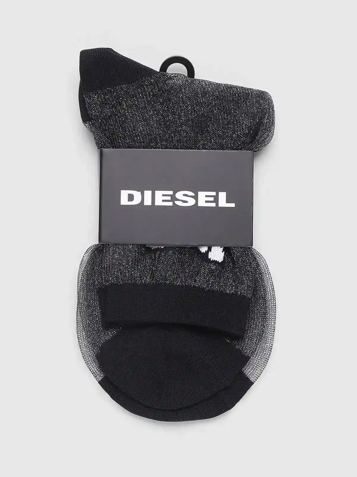 Black Mesh socks with emoji jacquard