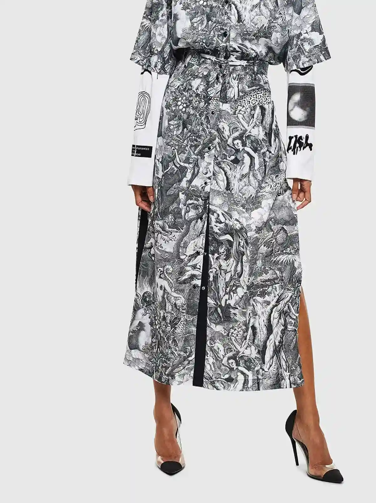 Black Long skirt with Divine Comedy print
