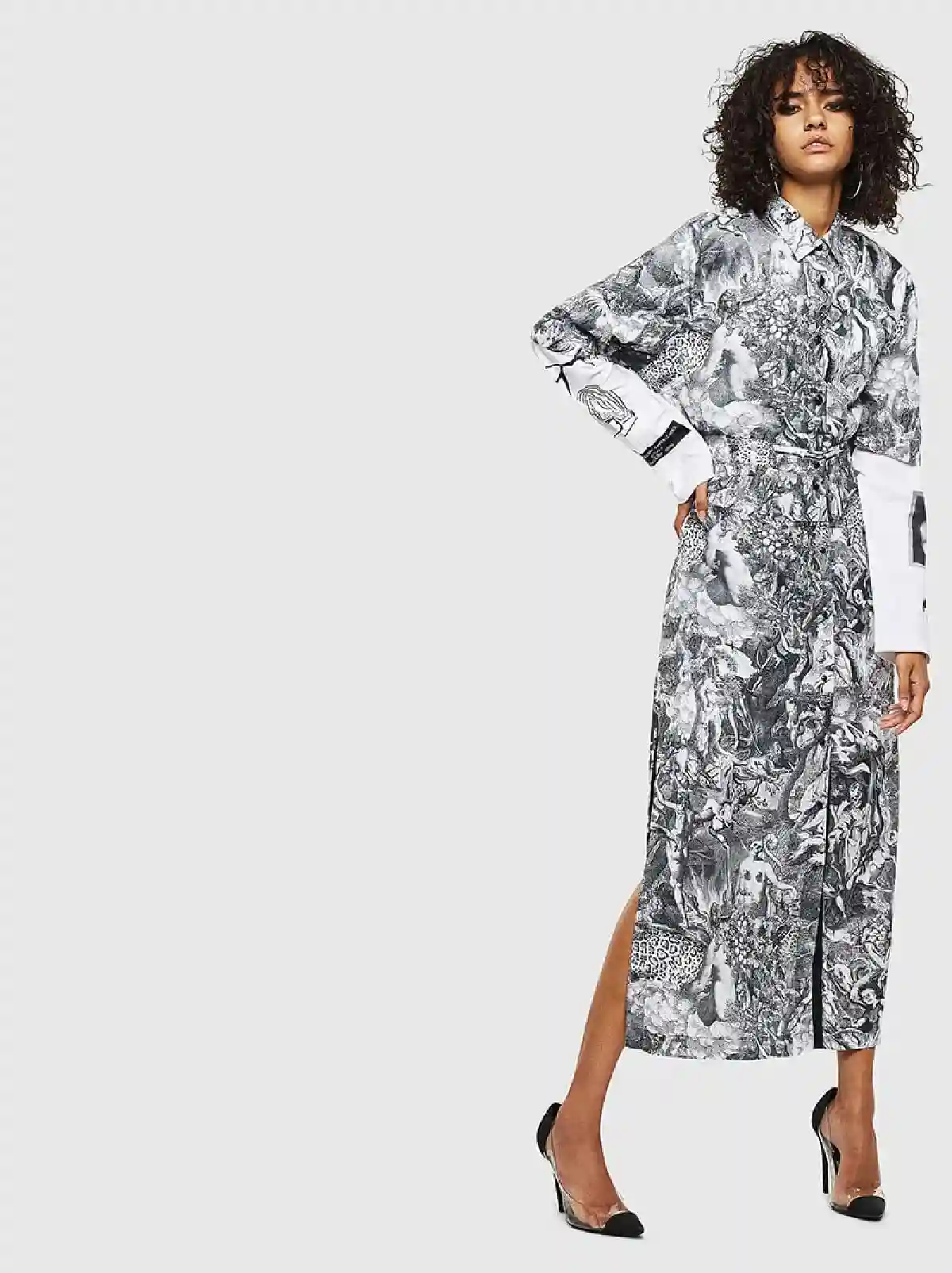 Black Long skirt with Divine Comedy print