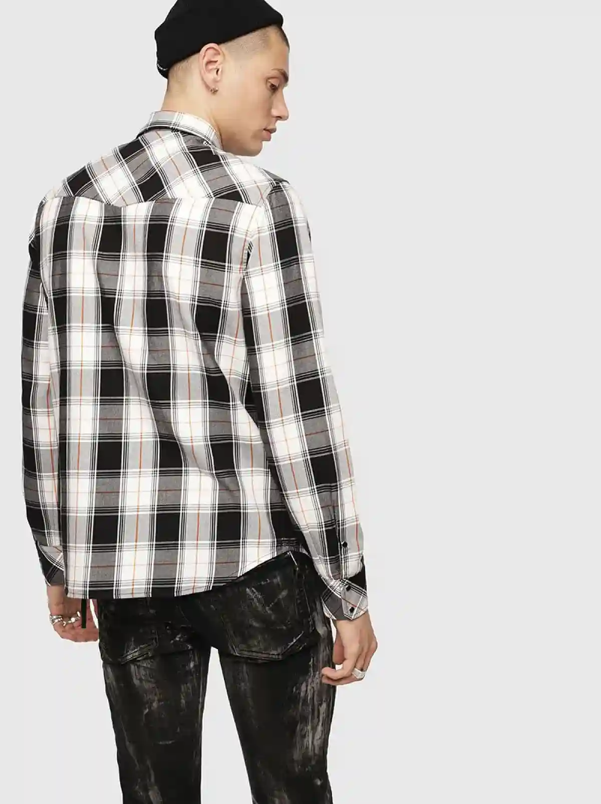 White Check shirt in yarn-dyed flannel
