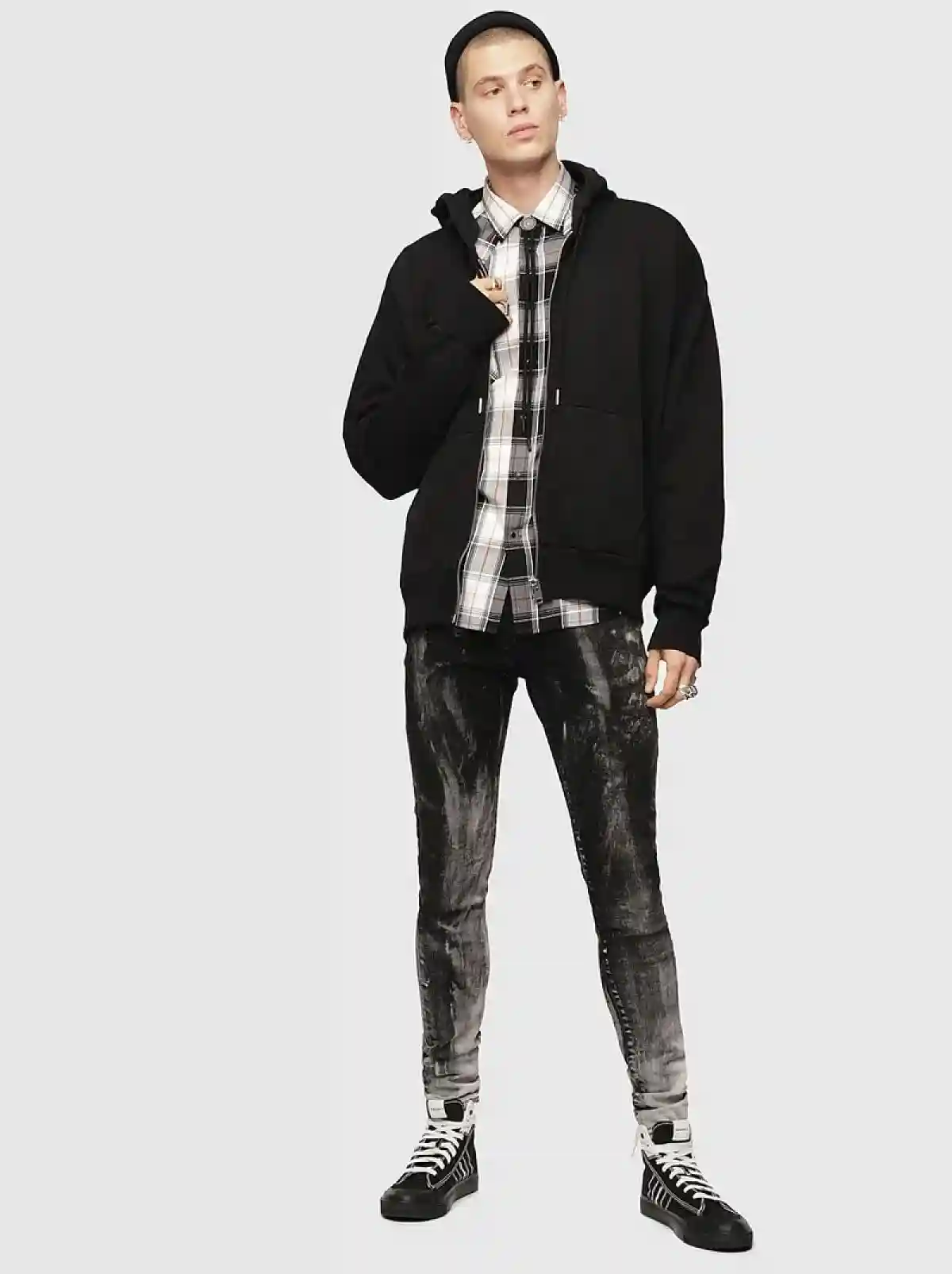 White Check shirt in yarn-dyed flannel