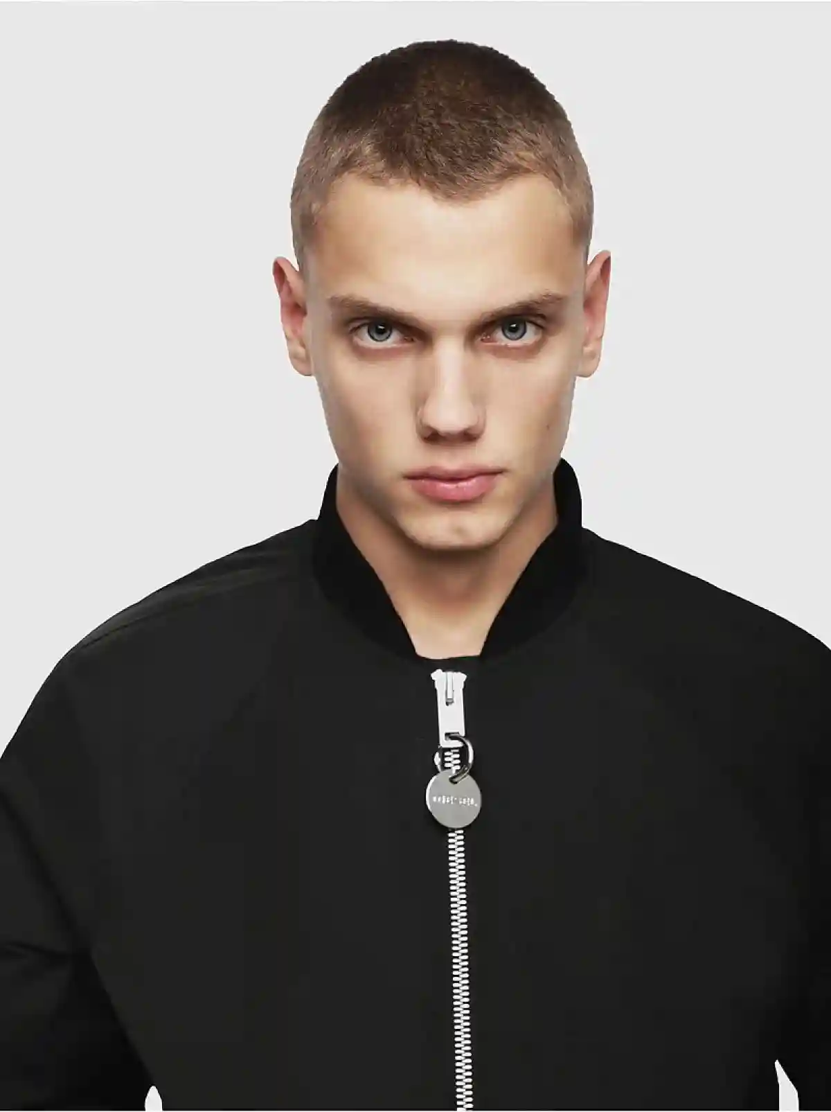 Black Technical cotton bomber jacket