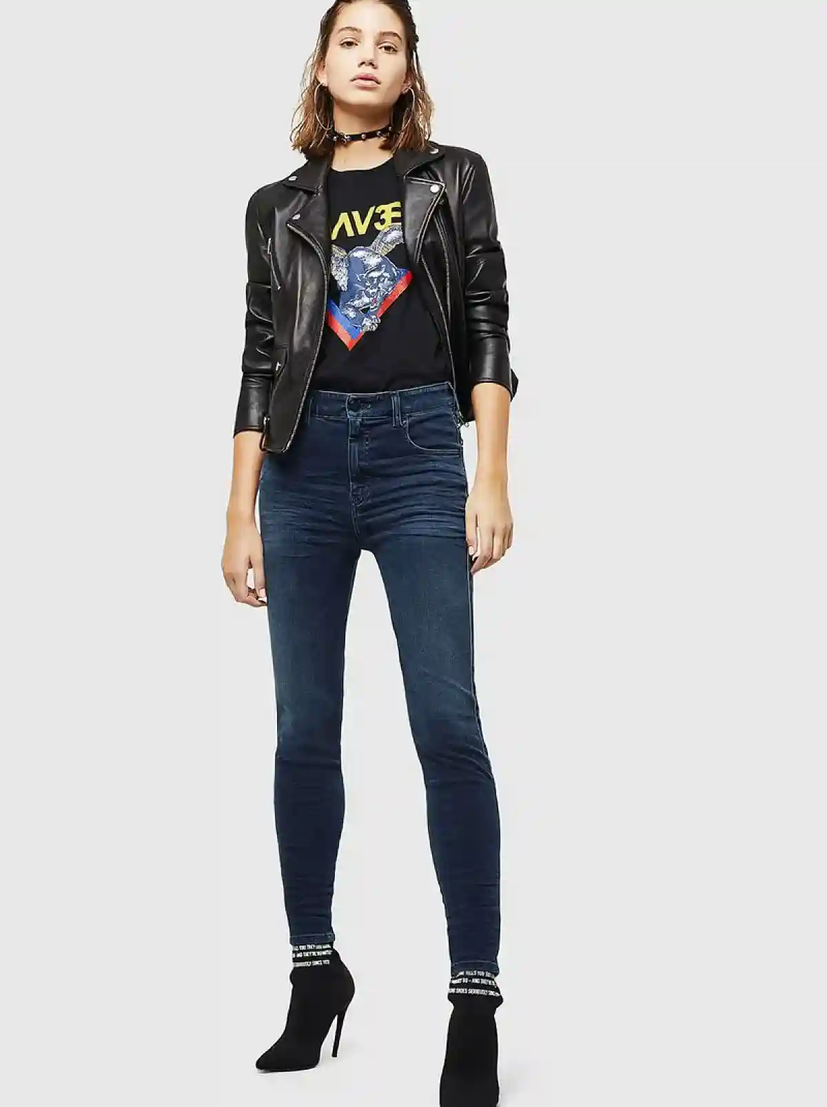 Blue Super skinny Jeans-Slandy High