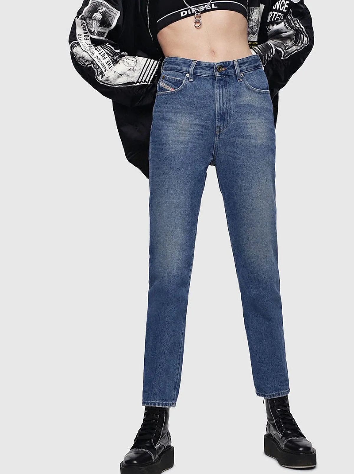 Blue Straight Fit Jeans- D-Eiselle