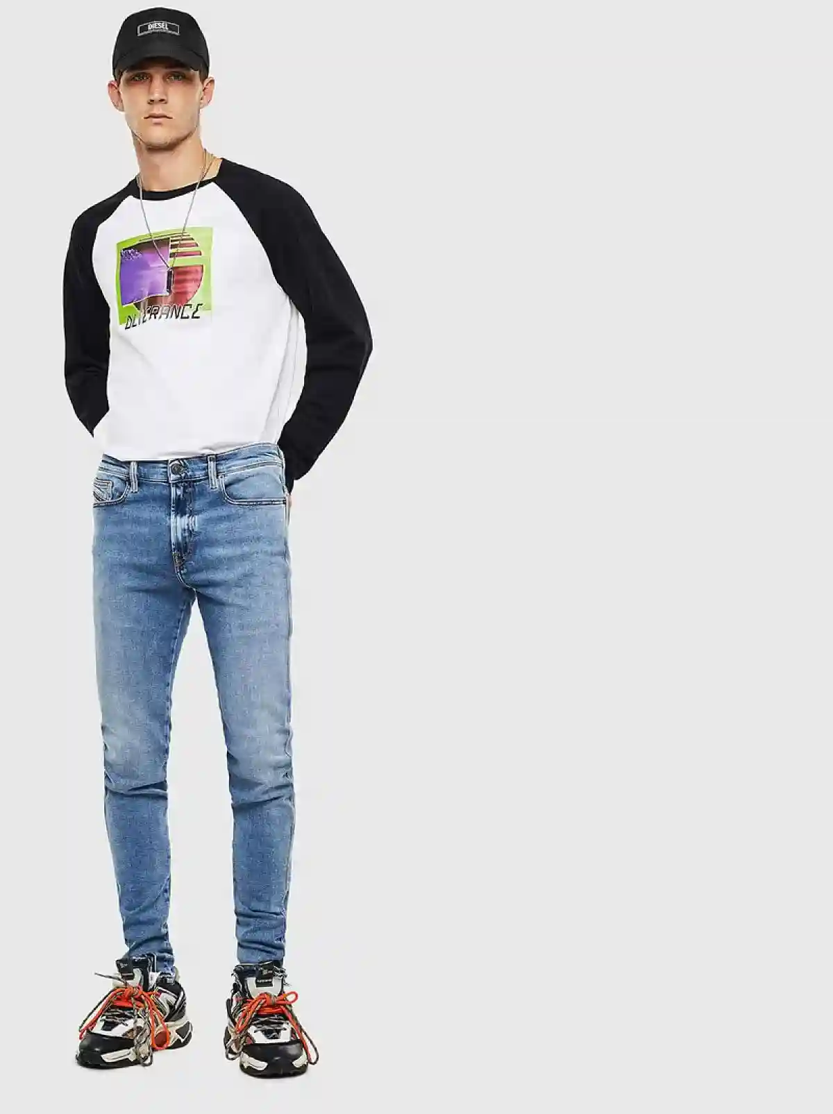 Blue Skinny Fit Jeans-D-Istort