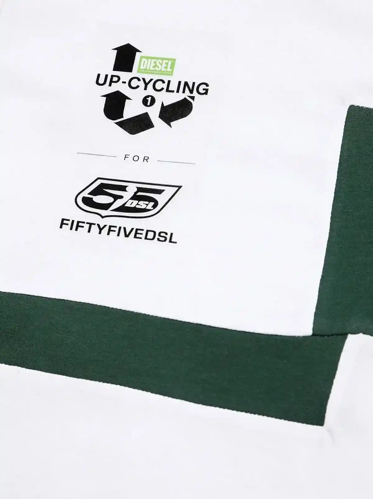 White Upcycled T-shirt with graphic patchwork