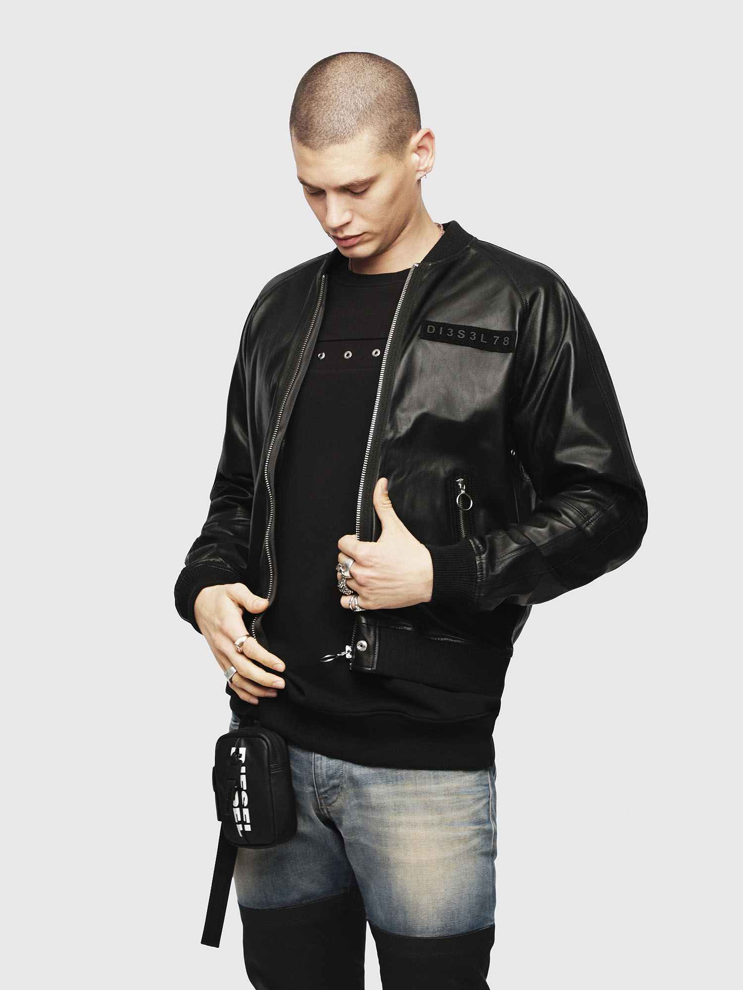 Diesel L-PINS-A GIACCA Leather Jacket