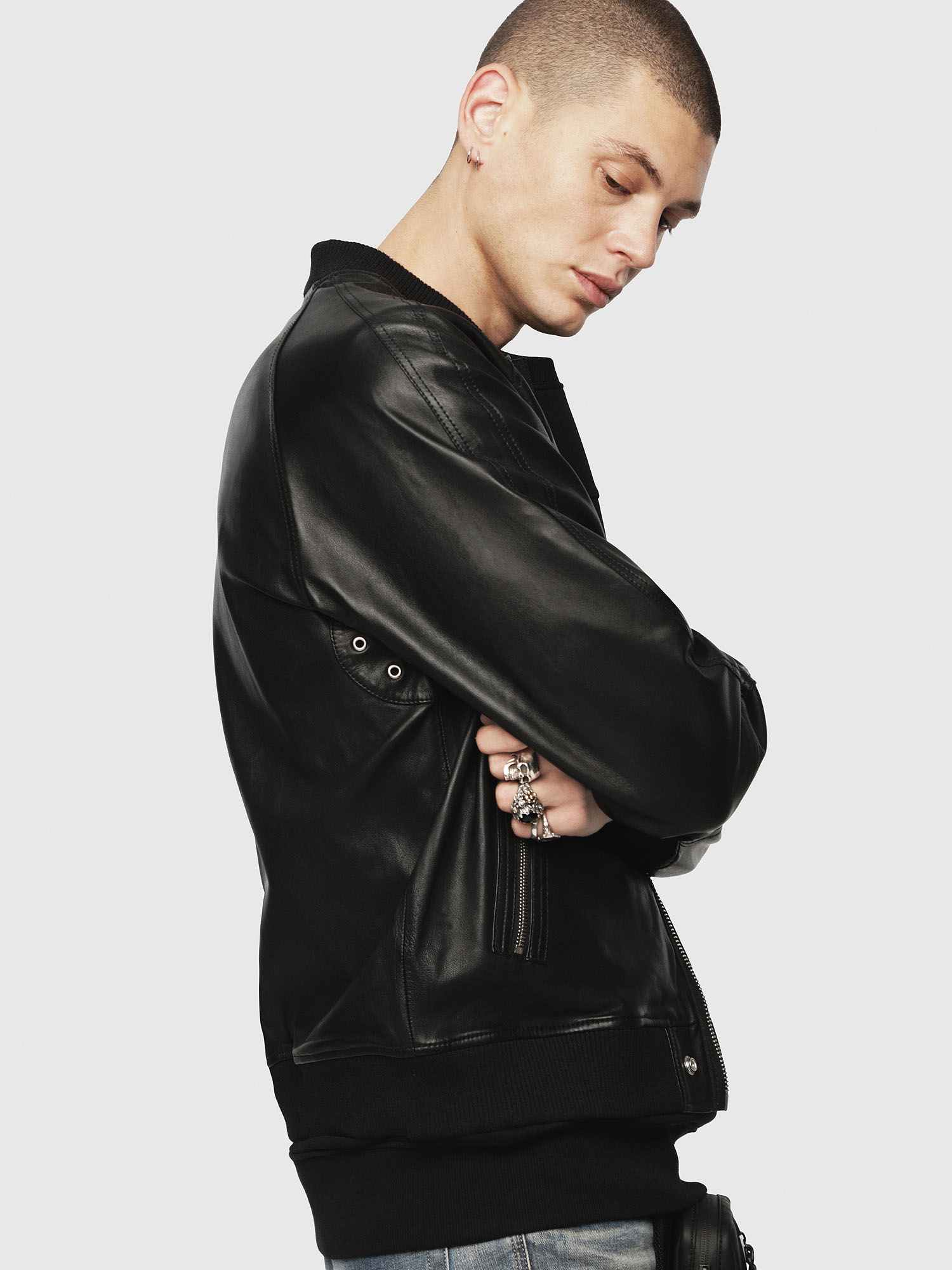 Diesel L-PINS-A GIACCA Leather Jacket