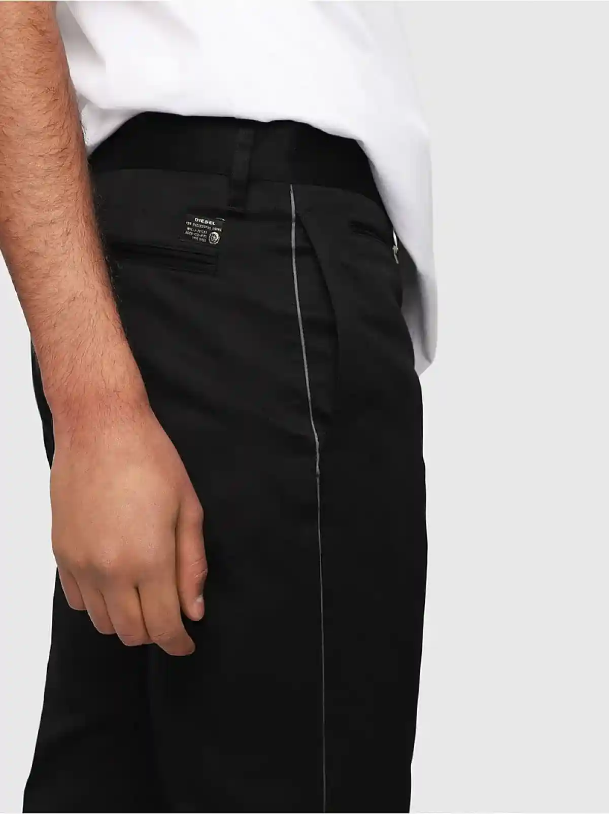 Black Slim-fit gabardine chino pants
