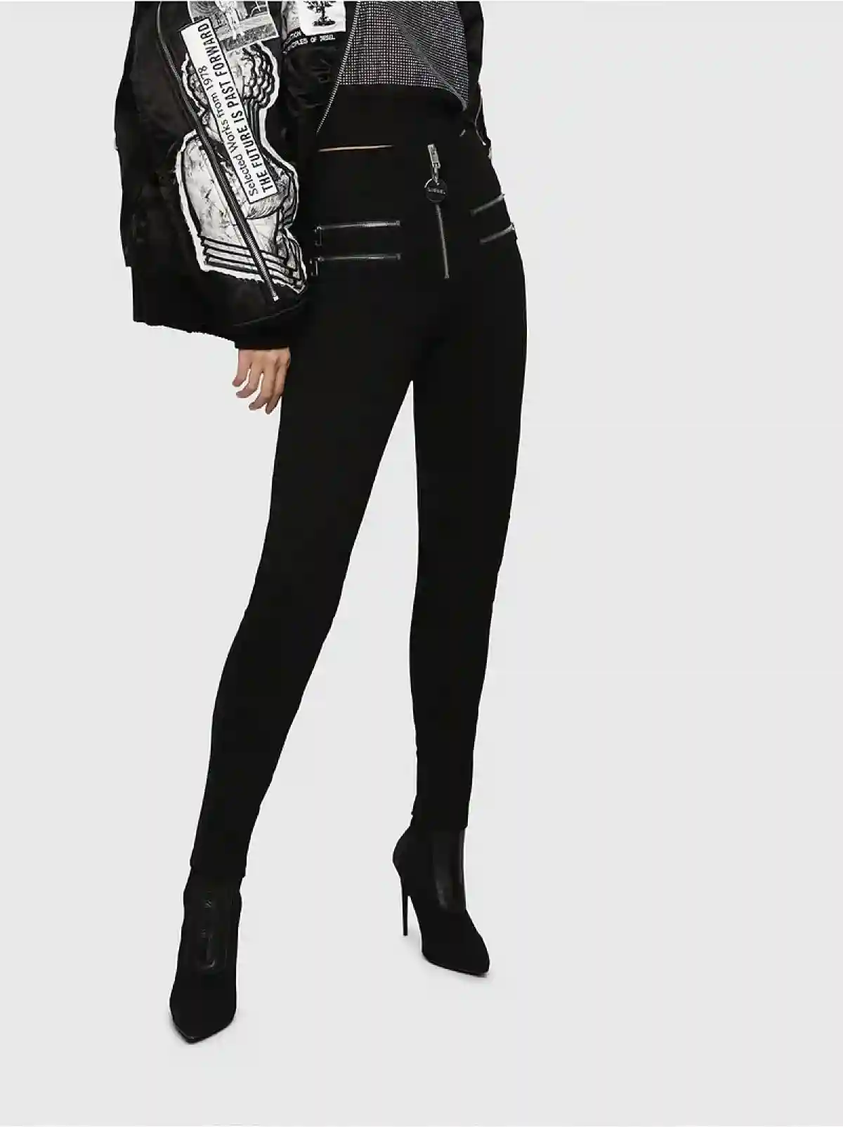 Black Skinny trousers biker-inspired