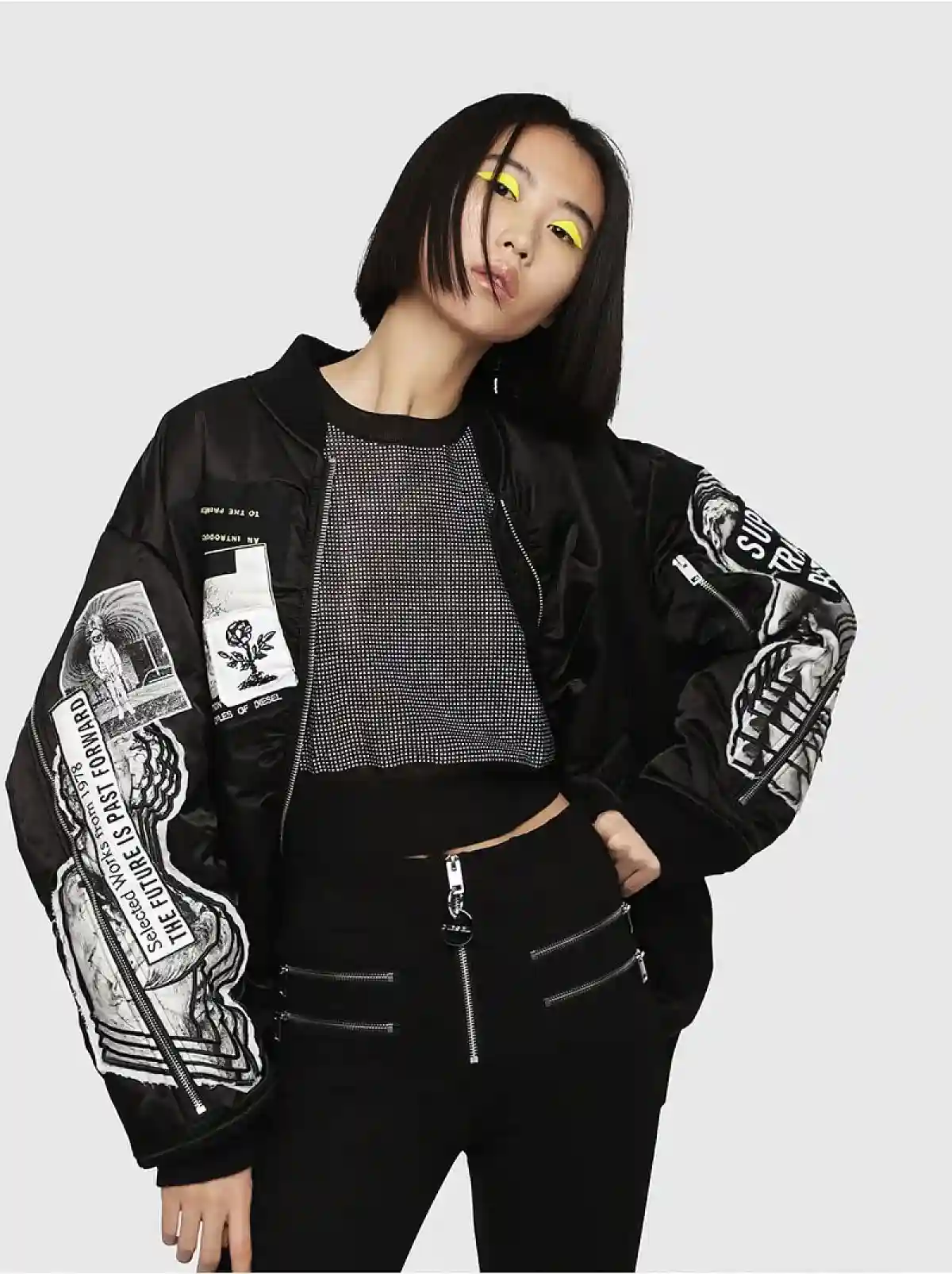 Black Skinny trousers biker-inspired