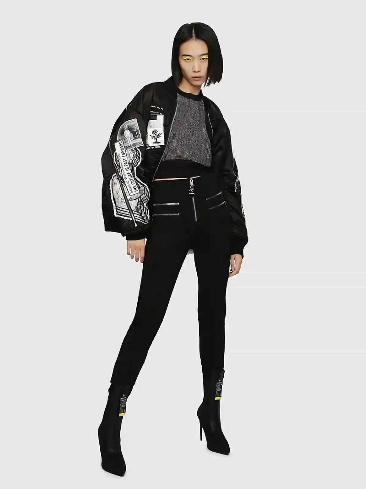 Black Skinny trousers biker-inspired