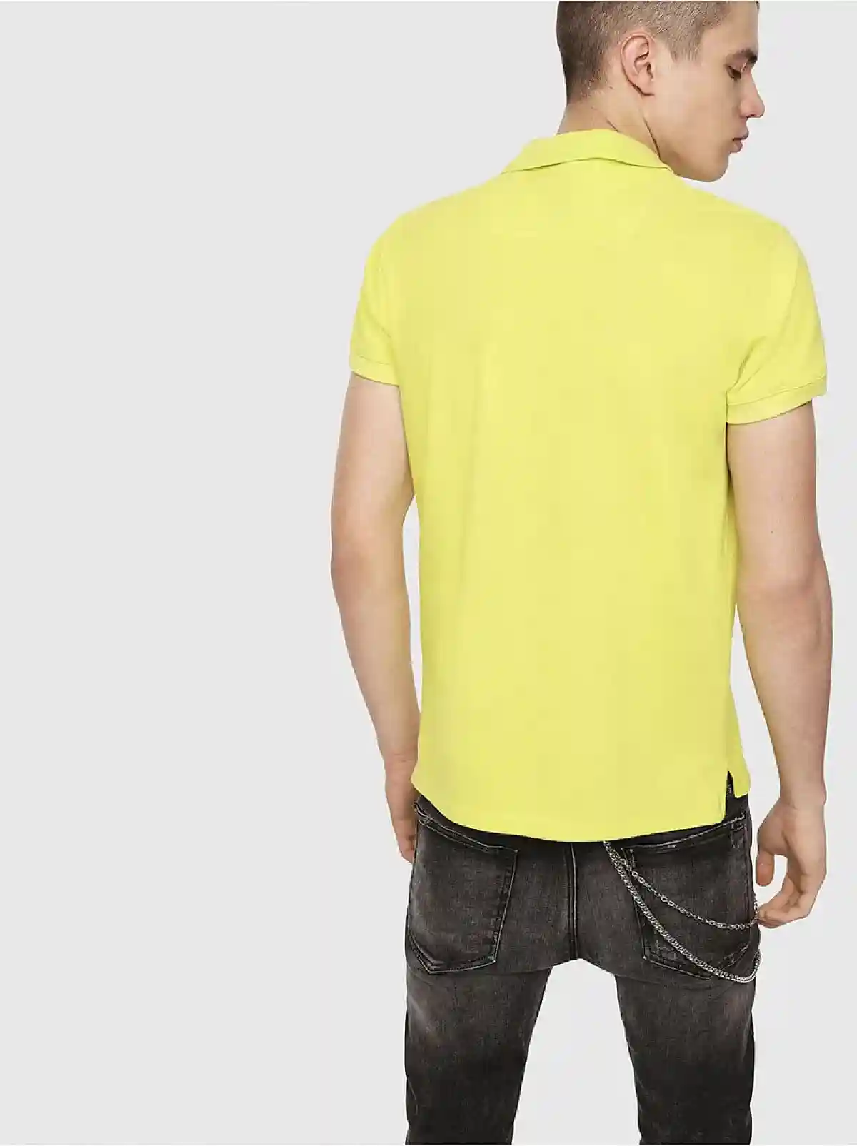 Yellow Piqué cotton polo shirt