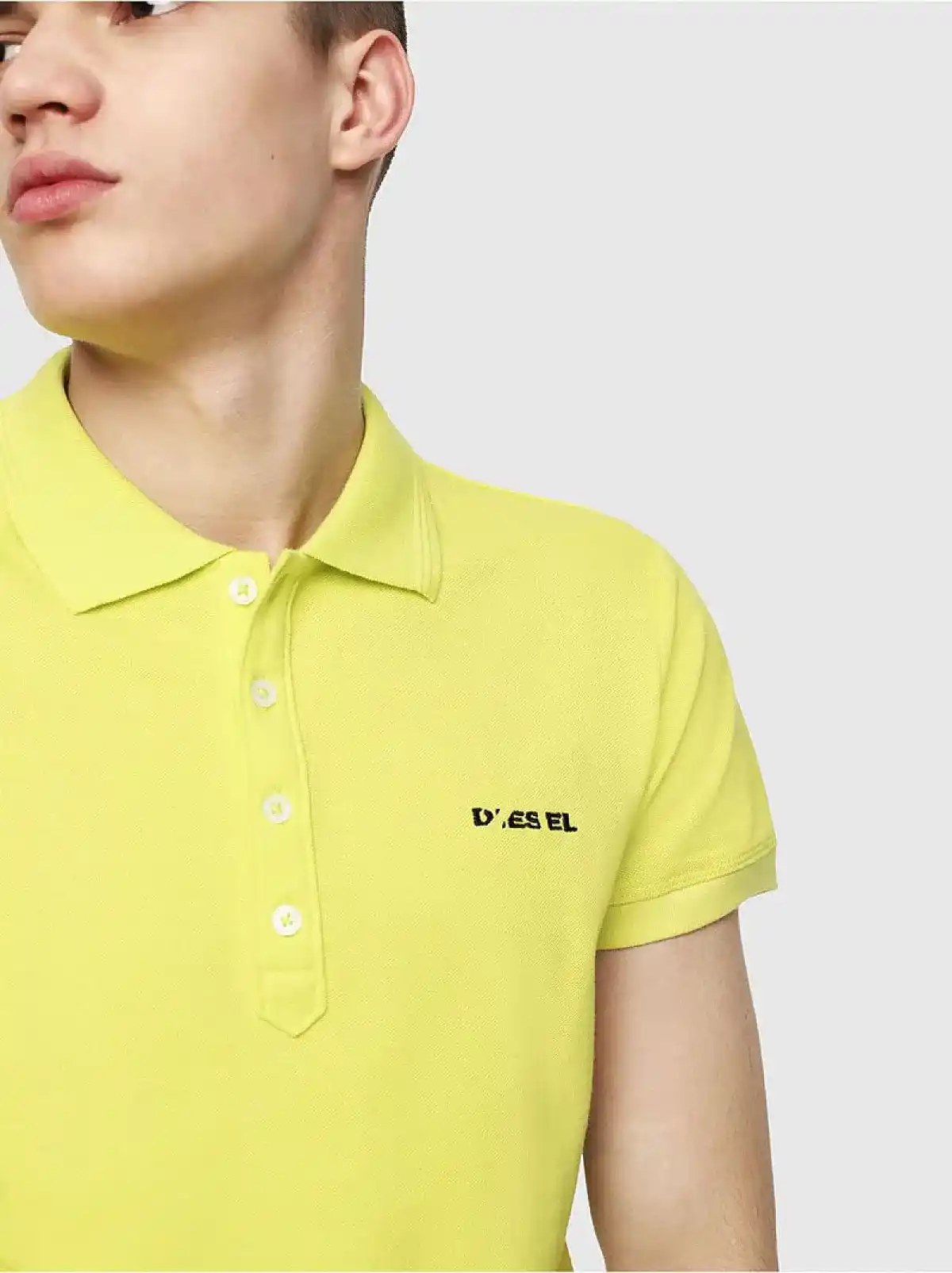 Yellow Piqué cotton polo shirt